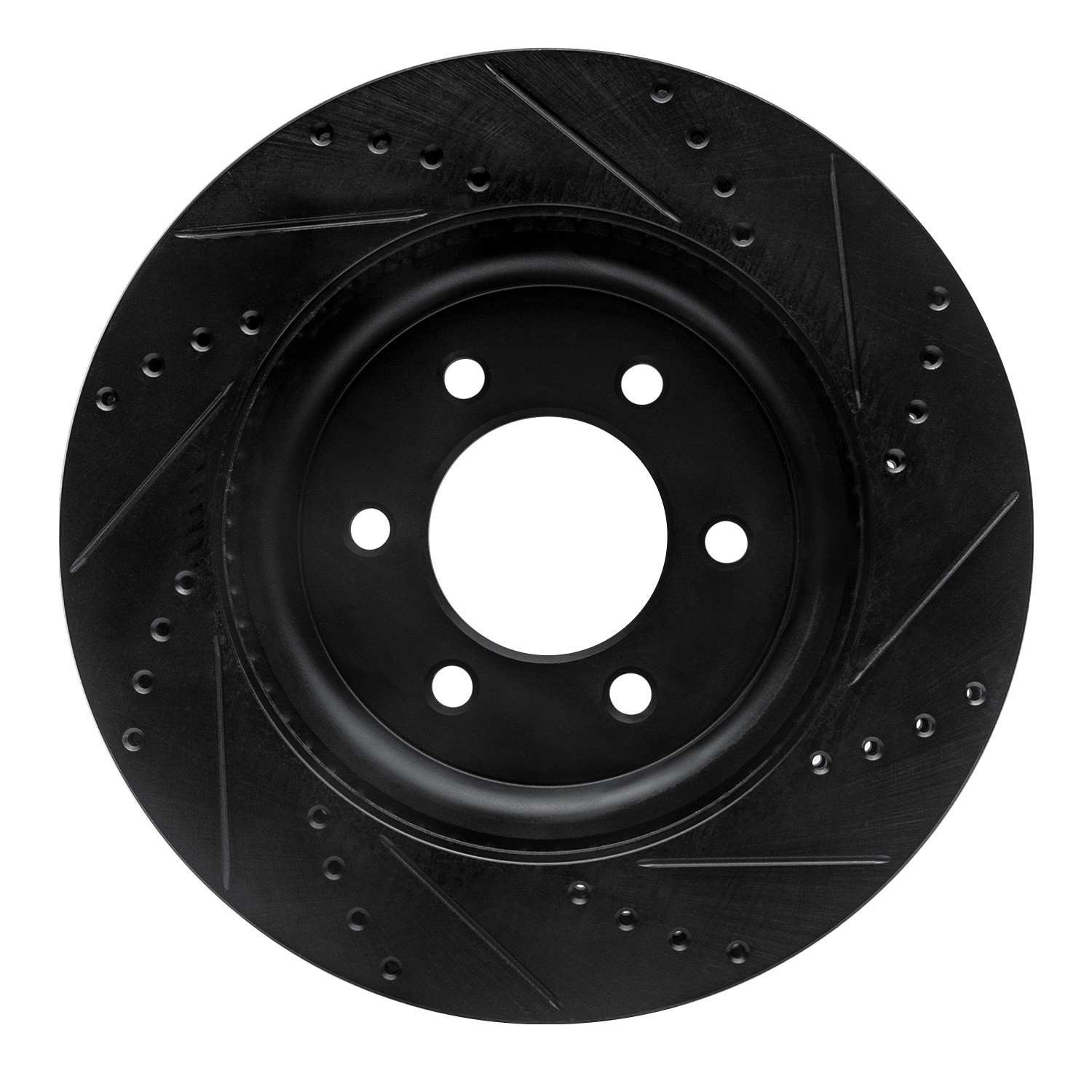 R1 Concepts 2021-2025 Ford Bronco Front Left Drilled & Slotted Black Brake Rotor - Image 2