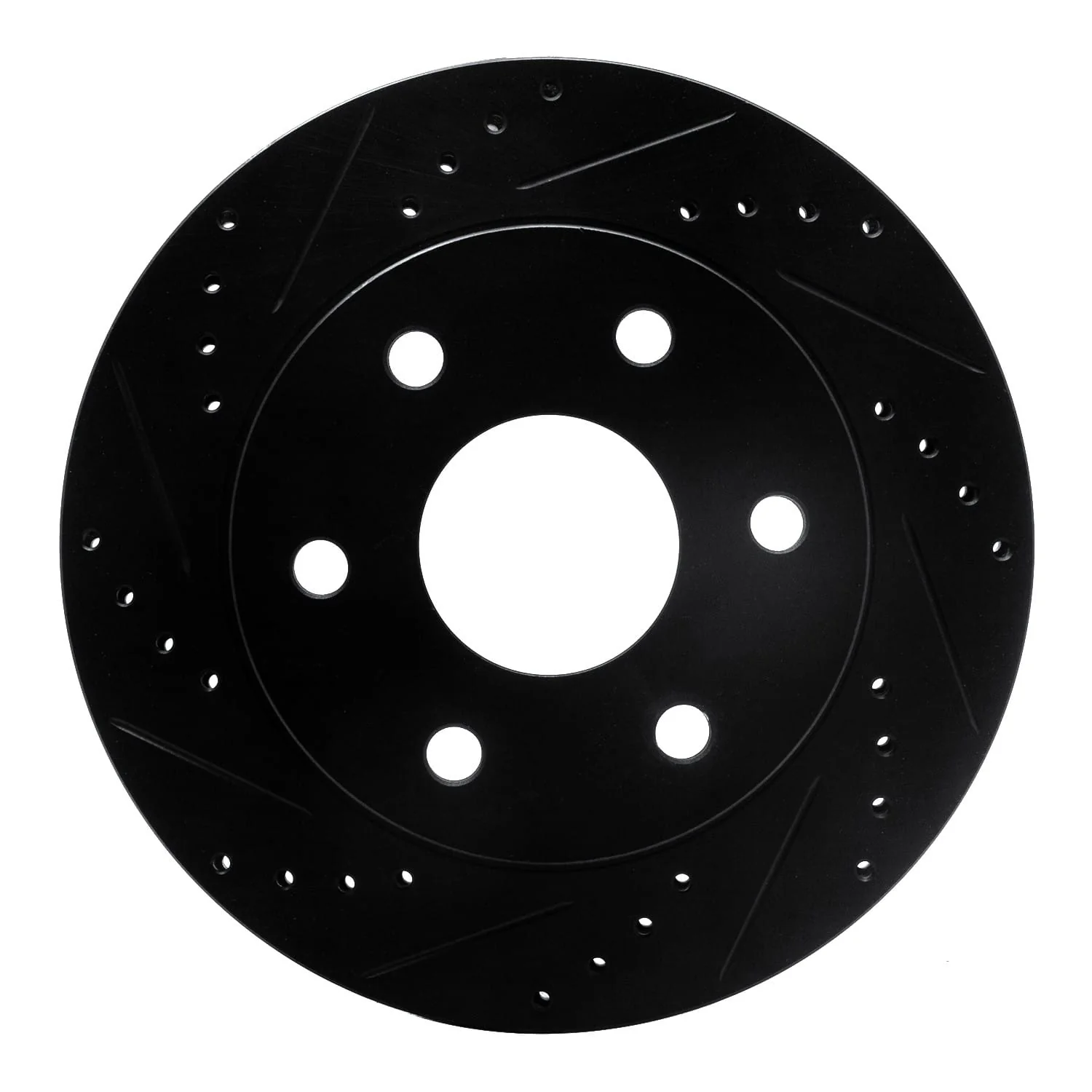 R1 Concepts 2021-2025 Ford F-150 4WD Rear Left Drilled & Slotted Black Brake Rotor - Image 2