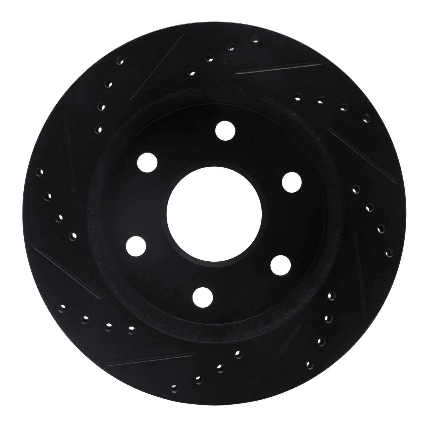 R1 Concepts 2021-2025 Ford F-150 RWD Rear Right Drilled & Slotted Black Brake Rotor - Image 2