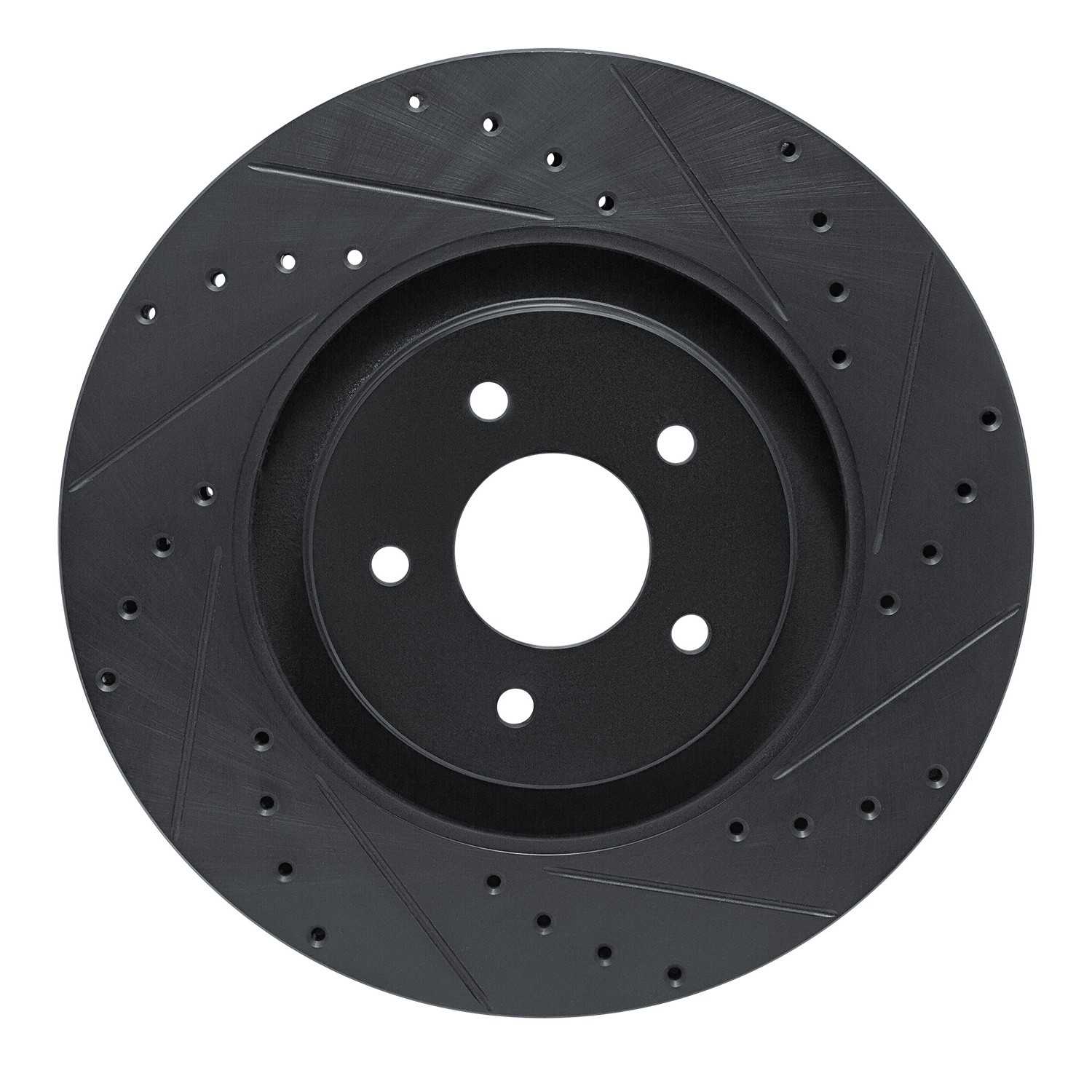 R1 Concepts 2022-2025 Infiniti QX60 Front Right Drilled & Slotted Black Brake Rotor