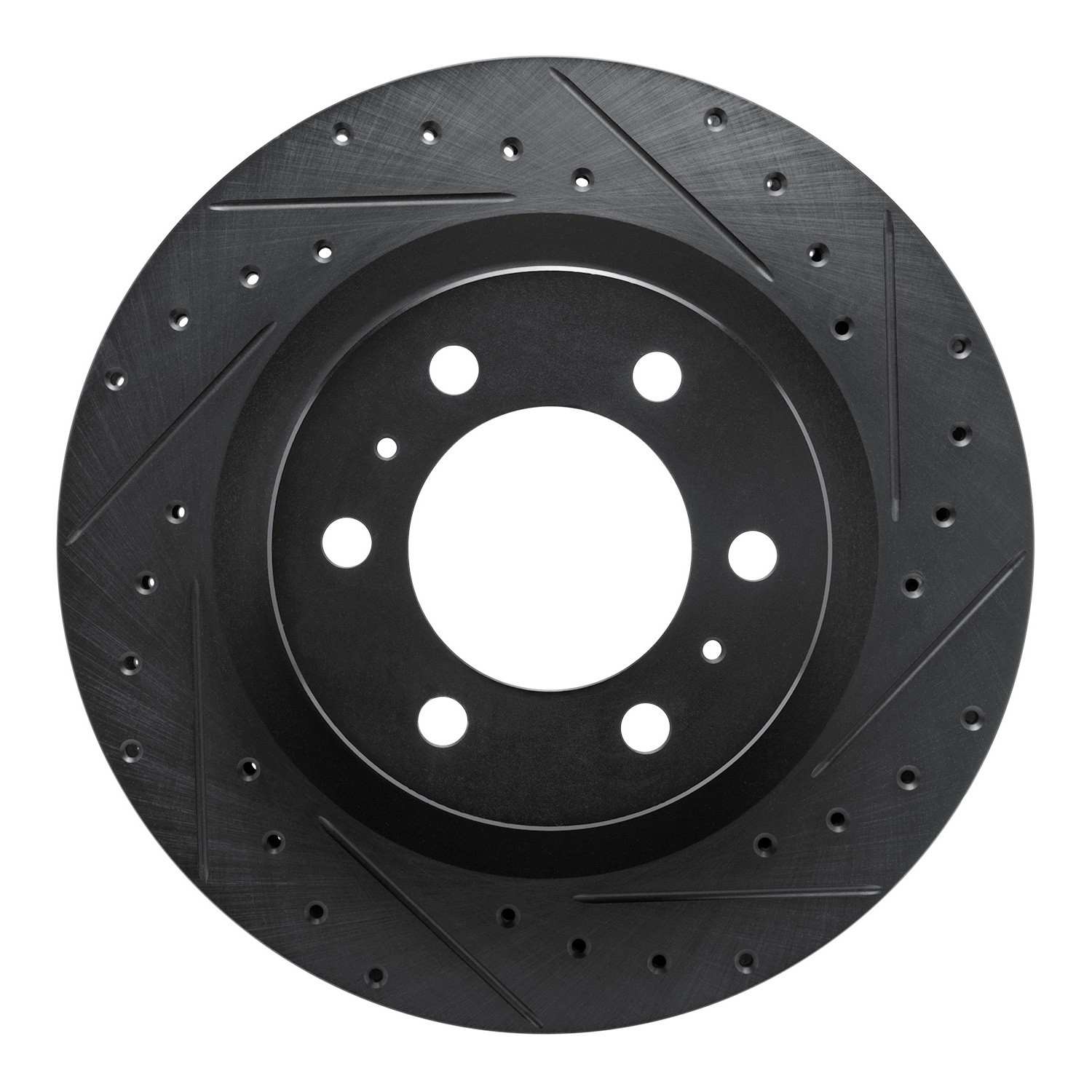 R1 Concepts 2022-2025 Lexus LX600 Front Right Drilled & Slotted Black Brake Rotor