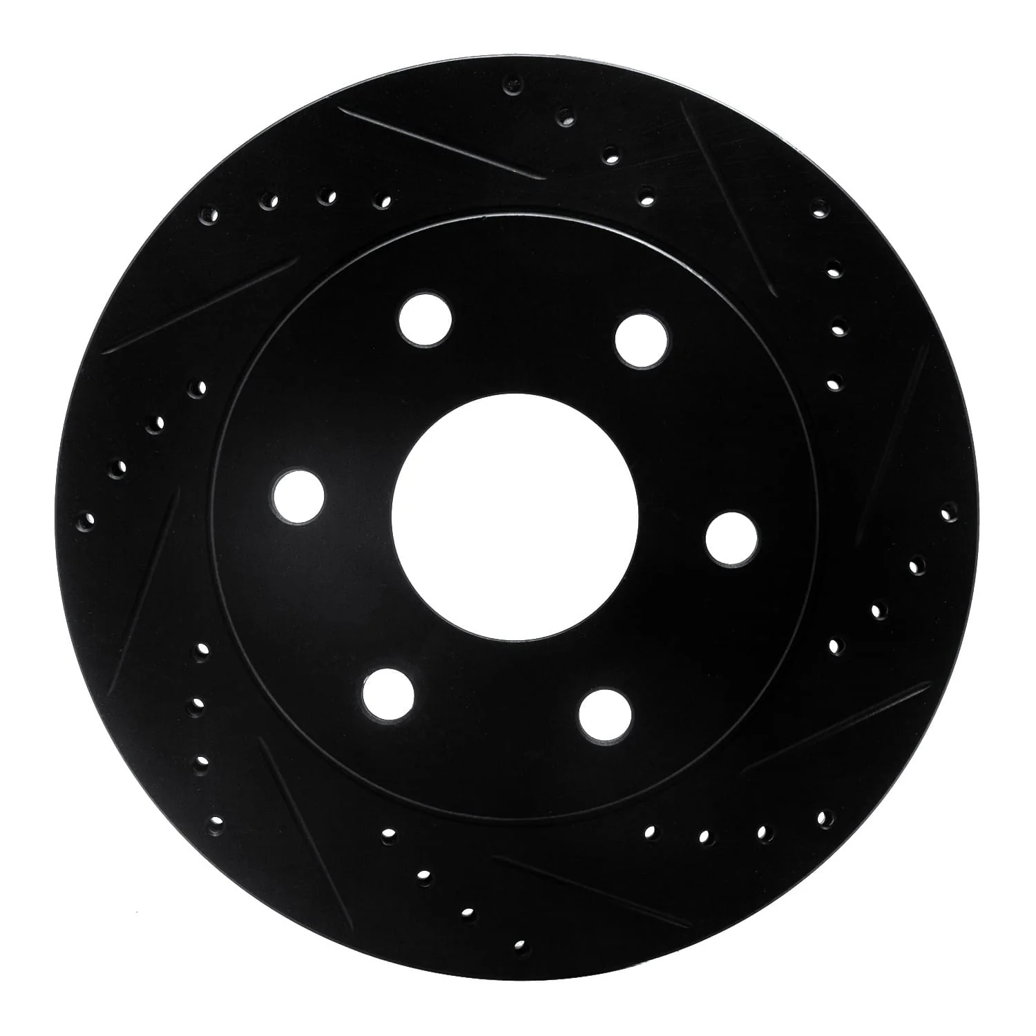 R1 Concepts 2022-2025 Lexus LX600 Rear Right Drilled & Slotted Black Brake Rotor - Image 3