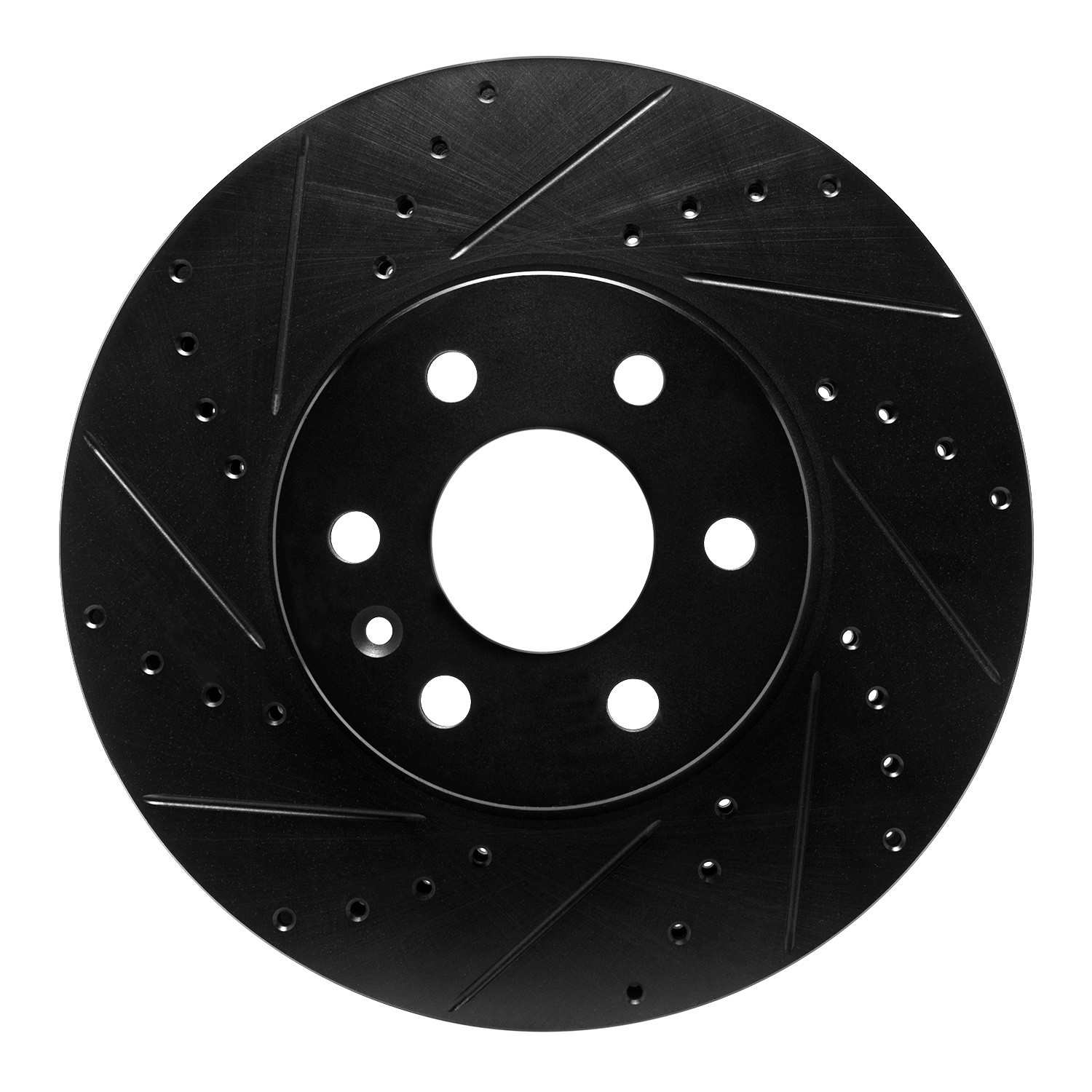 R1 Concepts 21-22 Chevrolet Colorado Front Left Drilled & Slotted Black Brake Rotor