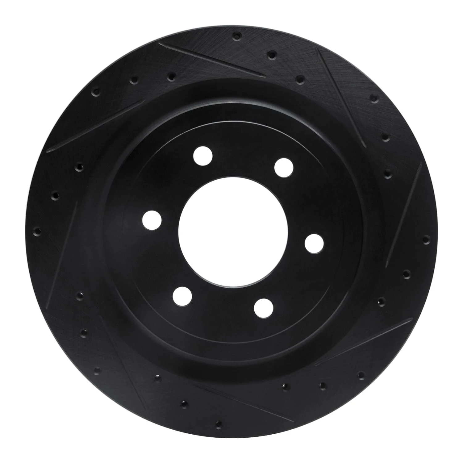 R1 Concepts 21-25 Ford F-150 RWD Rear Right Drilled & Slotted Black Brake Rotor