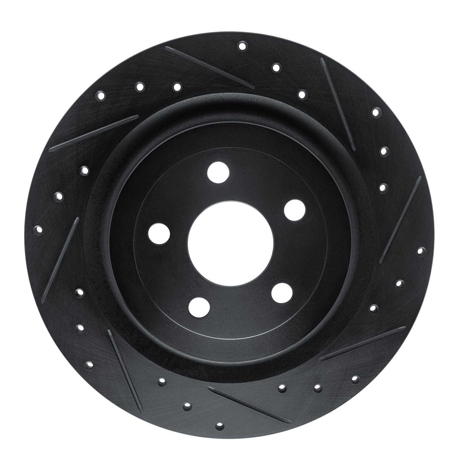 R1 Concepts 21-25 Ford Mustang Mach-E Rear Right Drilled & Slotted Black Brake Rotor