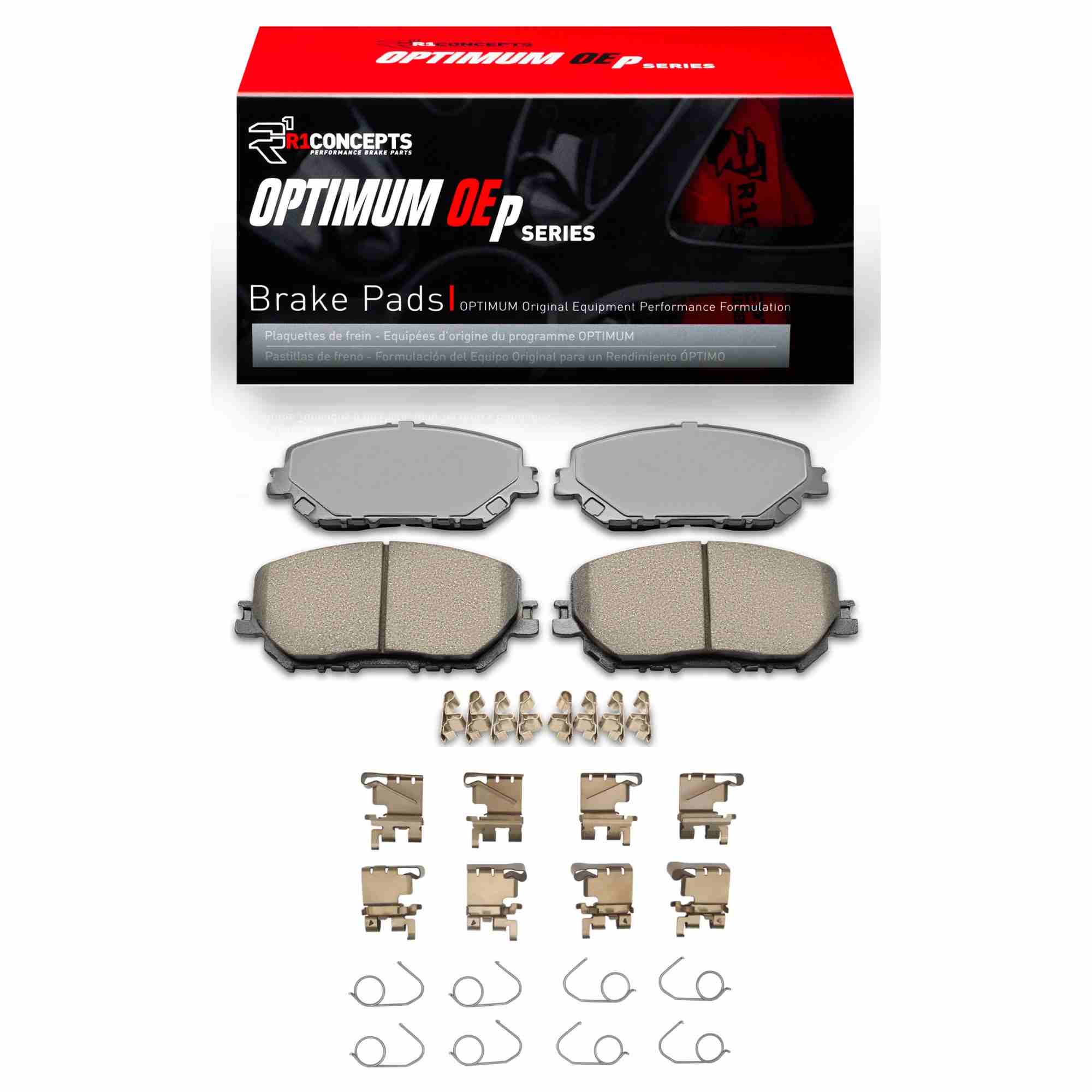R1 Concepts 21-25 Nissan Rogue Front Optimum OE Brake Pads & Hardware Kit