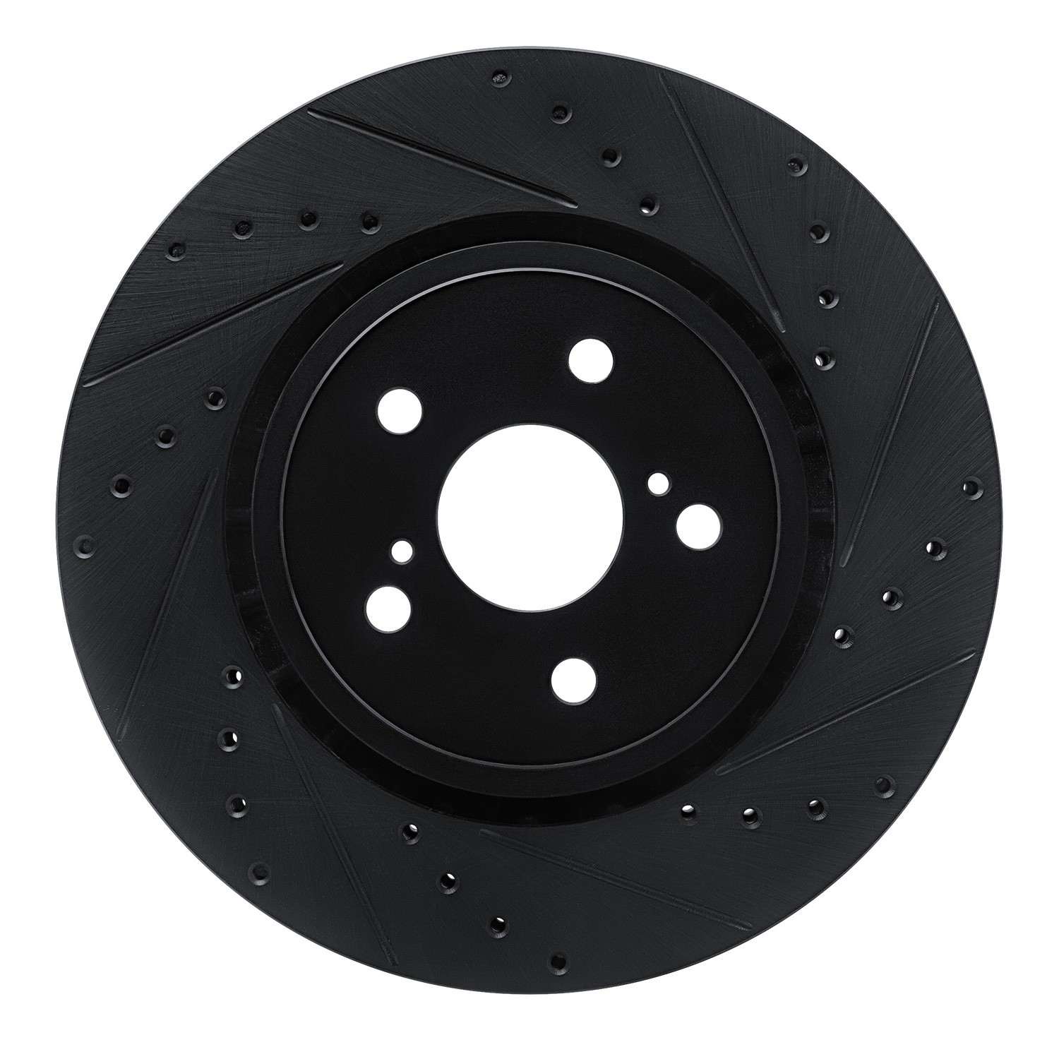 R1 Concepts 21-25 Toyota RAV4 Prime (Plug-in Hybrid) Front Right Drilled & Slotted Black Brake Rotor