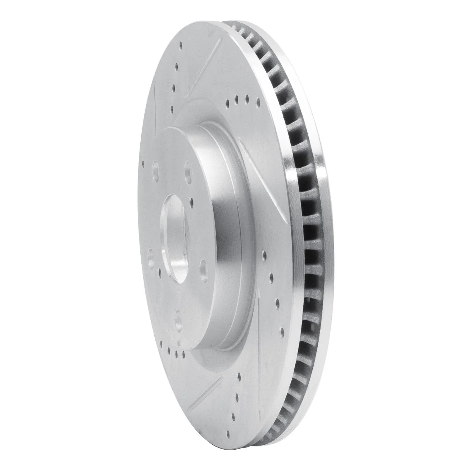 R1 Concepts 21-25 Toyota Rav4 Prime (Plug-In Hybrid) Rear Left Drilled & Slotted Silver Brake Rotor