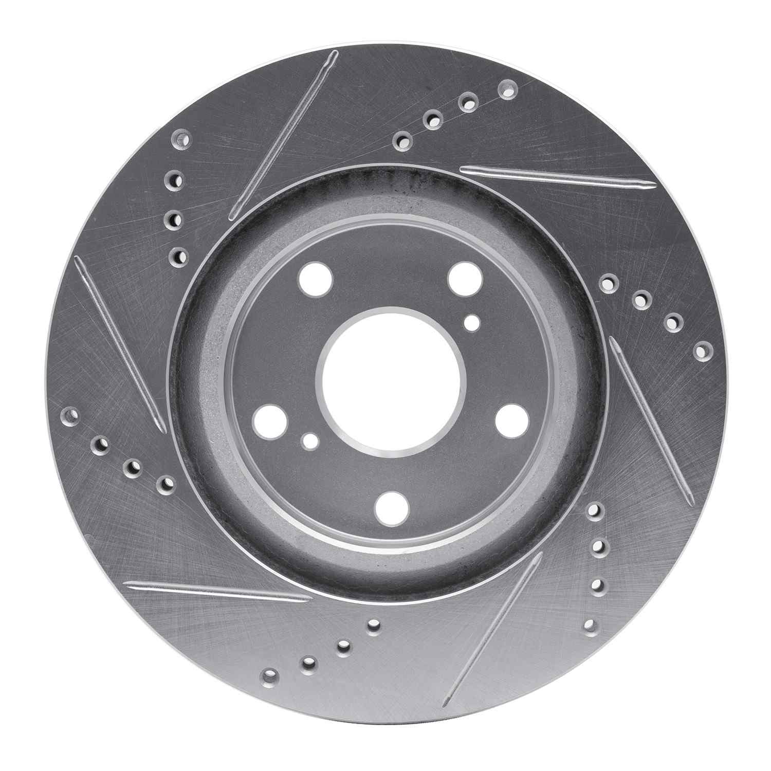 R1 Concepts 21-25 Toyota Rav4 Prime (Plug-In Hybrid) Rear Right Drilled & Slotted Silver Brake Rotor - Image 2