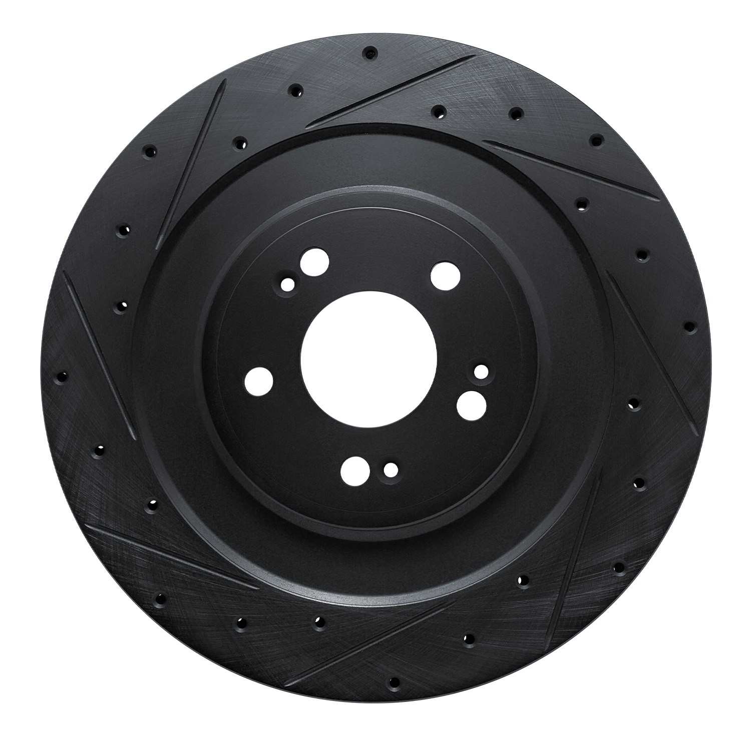 R1 Concepts 21-26 Genesis Electrified GV70 Rear Left Drilled & Slotted Black Brake Rotor
