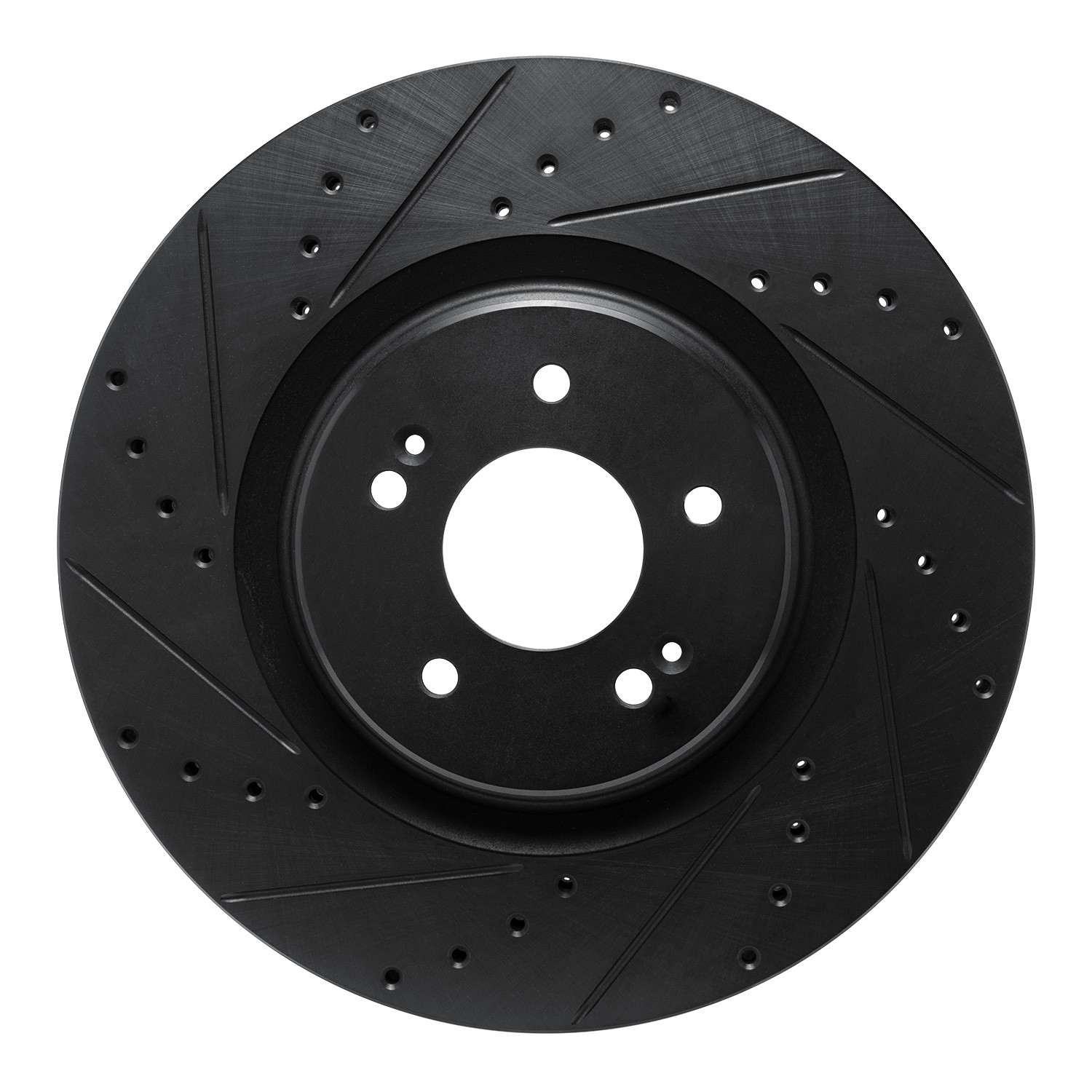 R1 Concepts 21-26 Hyundai Sonata Front Left Drilled & Slotted Black Brake Rotor