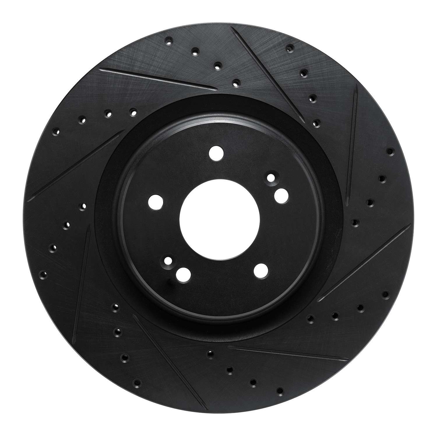 R1 Concepts 21-26 Hyundai Sonata Front Right Drilled & Slotted Black Brake Rotor