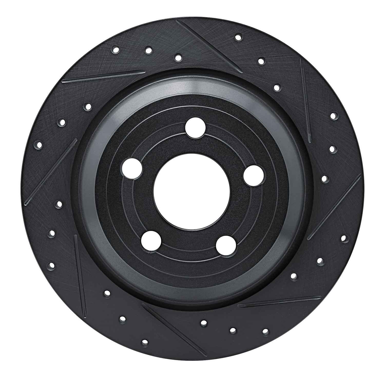 R1 Concepts 22-25 Ford Maverick Rear Right Drilled & Slotted Black Brake Rotor