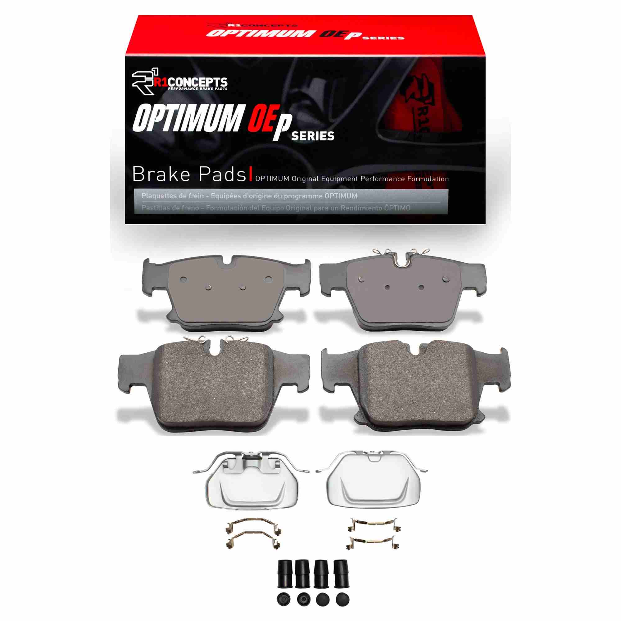 R1 Concepts 23-25 BMW 740I Rear Optimum OE Pads & Hardware Kit
