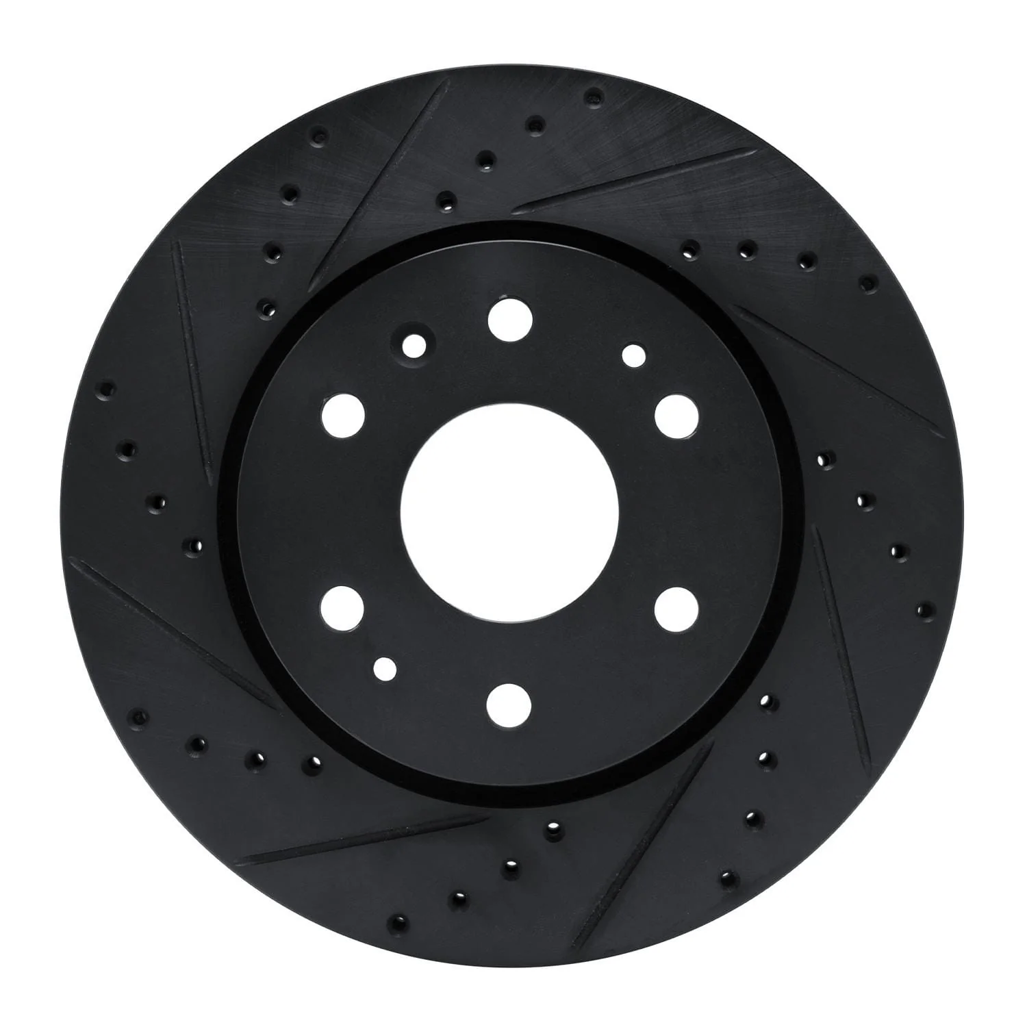 R1 Concepts 23-25 Chevrolet Colorado Front Left Drilled & Slotted Black Brake Rotor