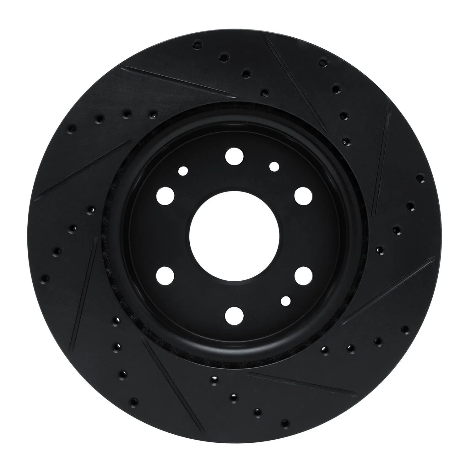 R1 Concepts 23-25 Chevrolet Colorado Front Left Drilled & Slotted Black Brake Rotor - Image 2