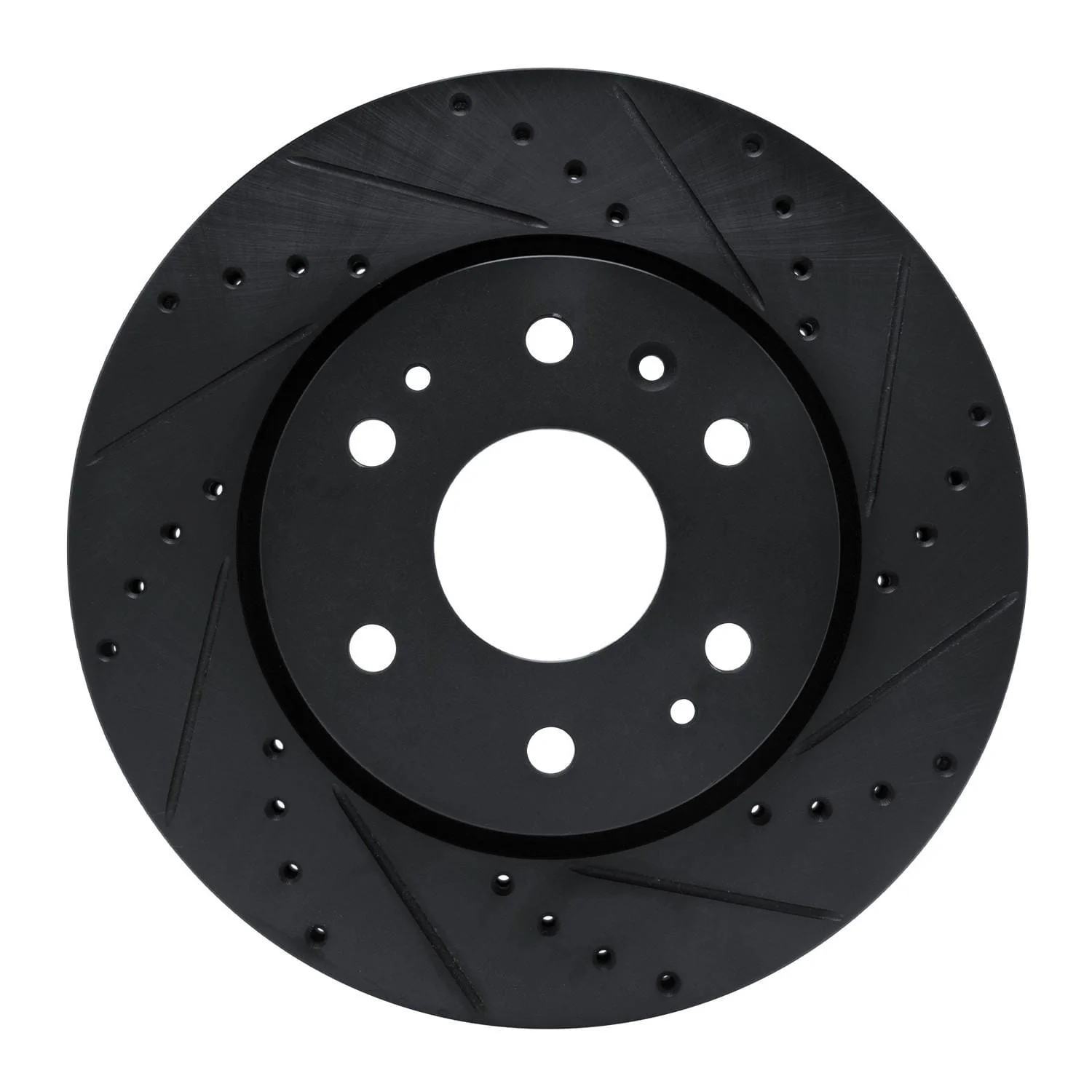 R1 Concepts 23-25 Chevrolet Colorado Front Right Drilled & Slotted Black Brake Rotor
