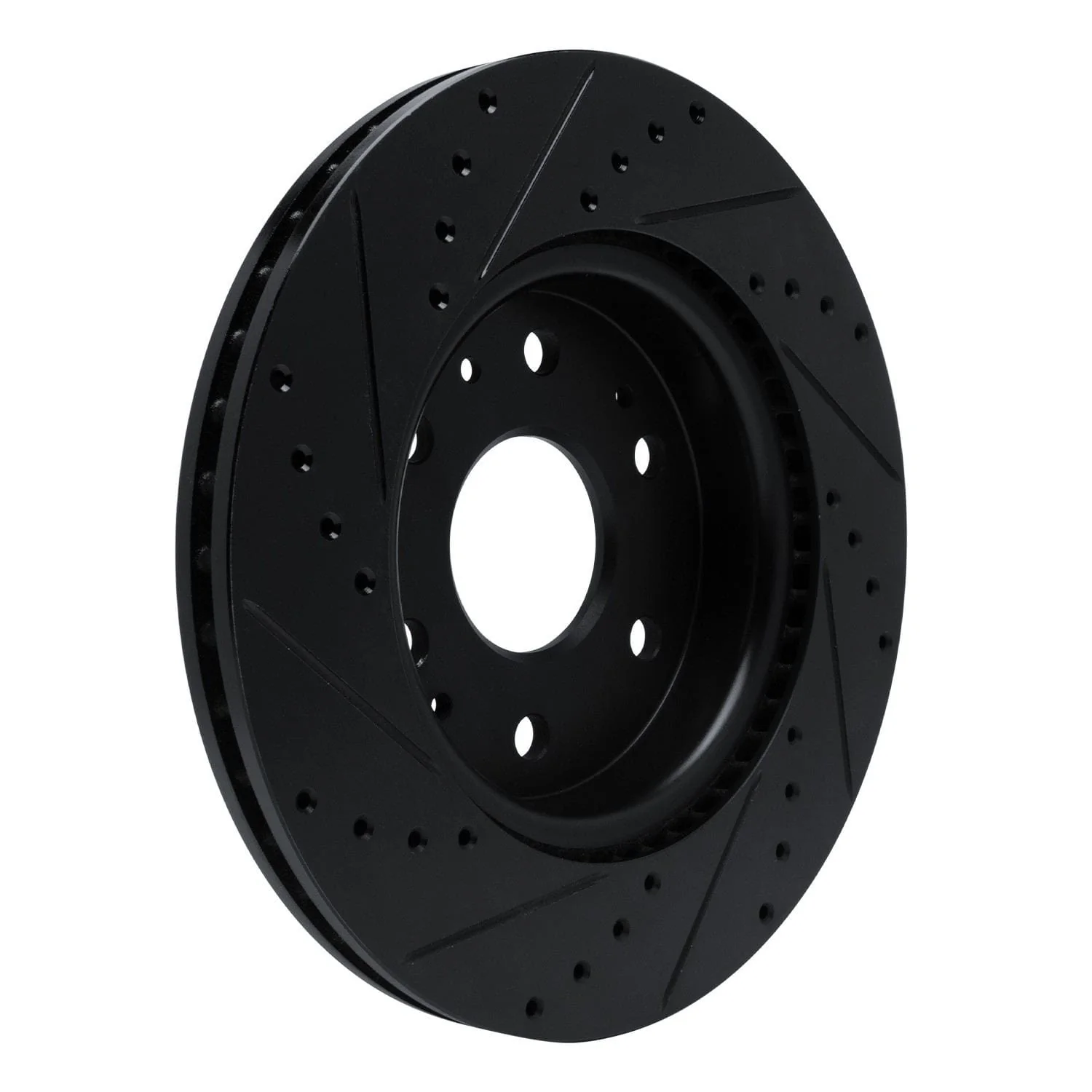 R1 Concepts 23-25 Chevrolet Colorado Front Right Drilled & Slotted Black Brake Rotor - Image 2