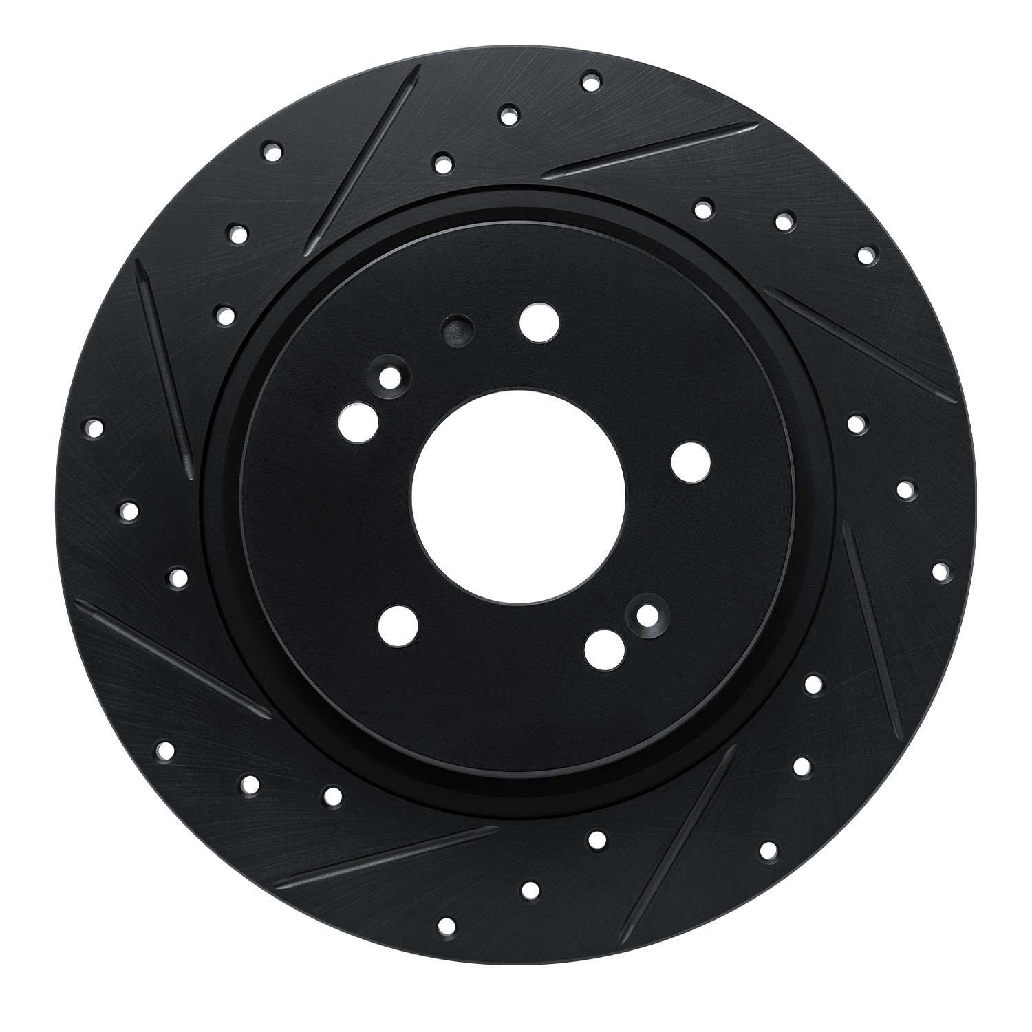 R1 Concepts -25 Hyundai Palisade Rear Left Drilled & Slotted Black Brake Rotor