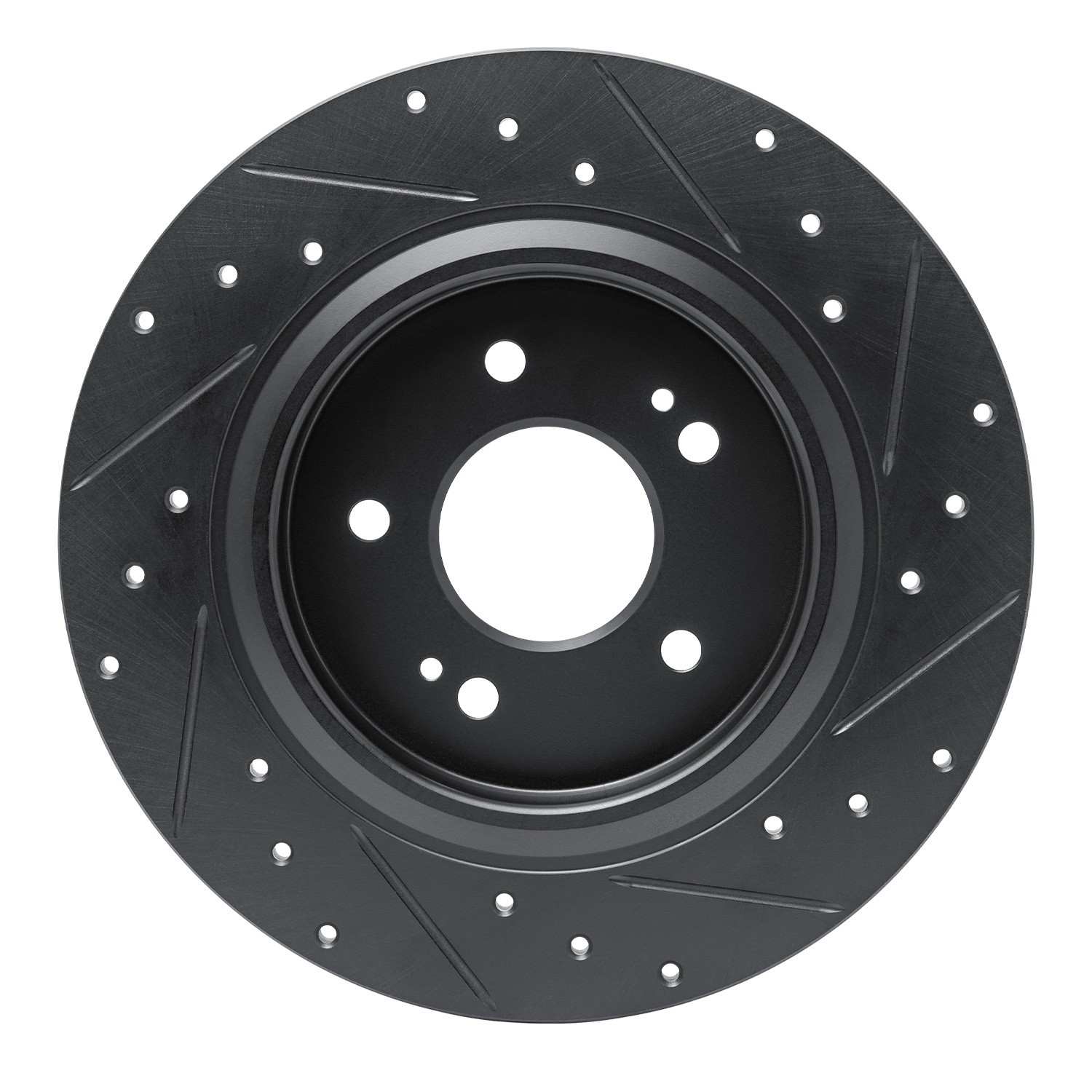 R1 Concepts -25 Hyundai Palisade Rear Left Drilled & Slotted Black Brake Rotor - Image 2