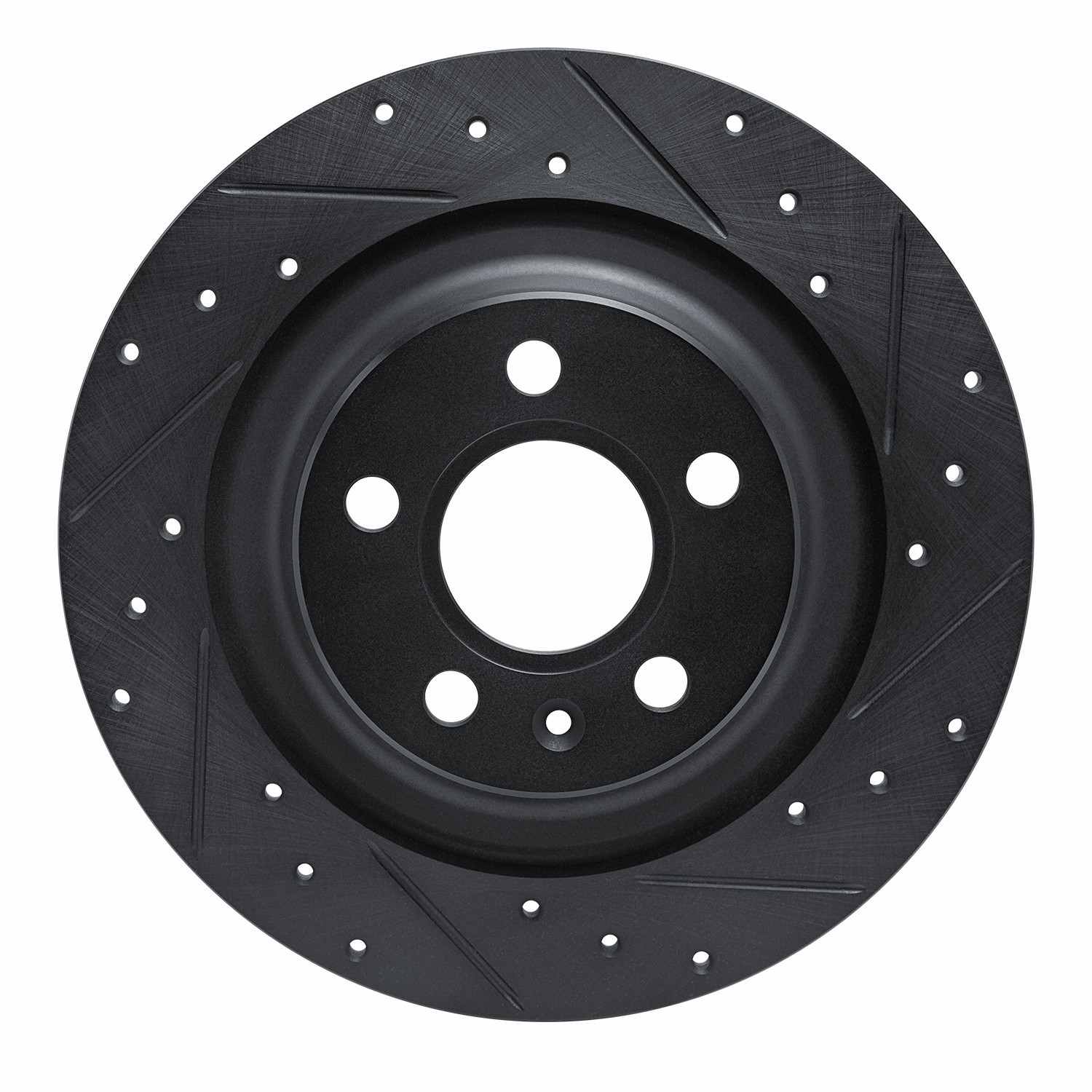 R1 Concepts -25 Volvo XC40 Rear Right Drilled & Slotted Black Brake Rotor