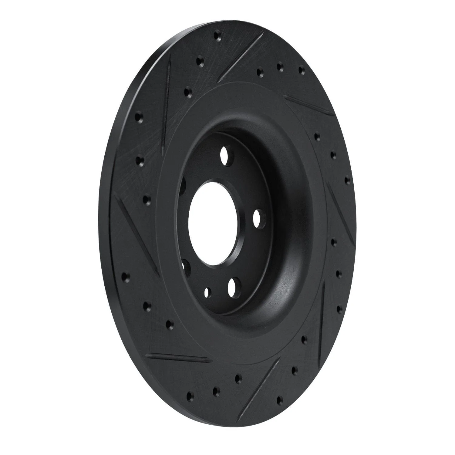 R1 Concepts -25 Volvo XC40 Rear Right Drilled & Slotted Black Brake Rotor - Image 2