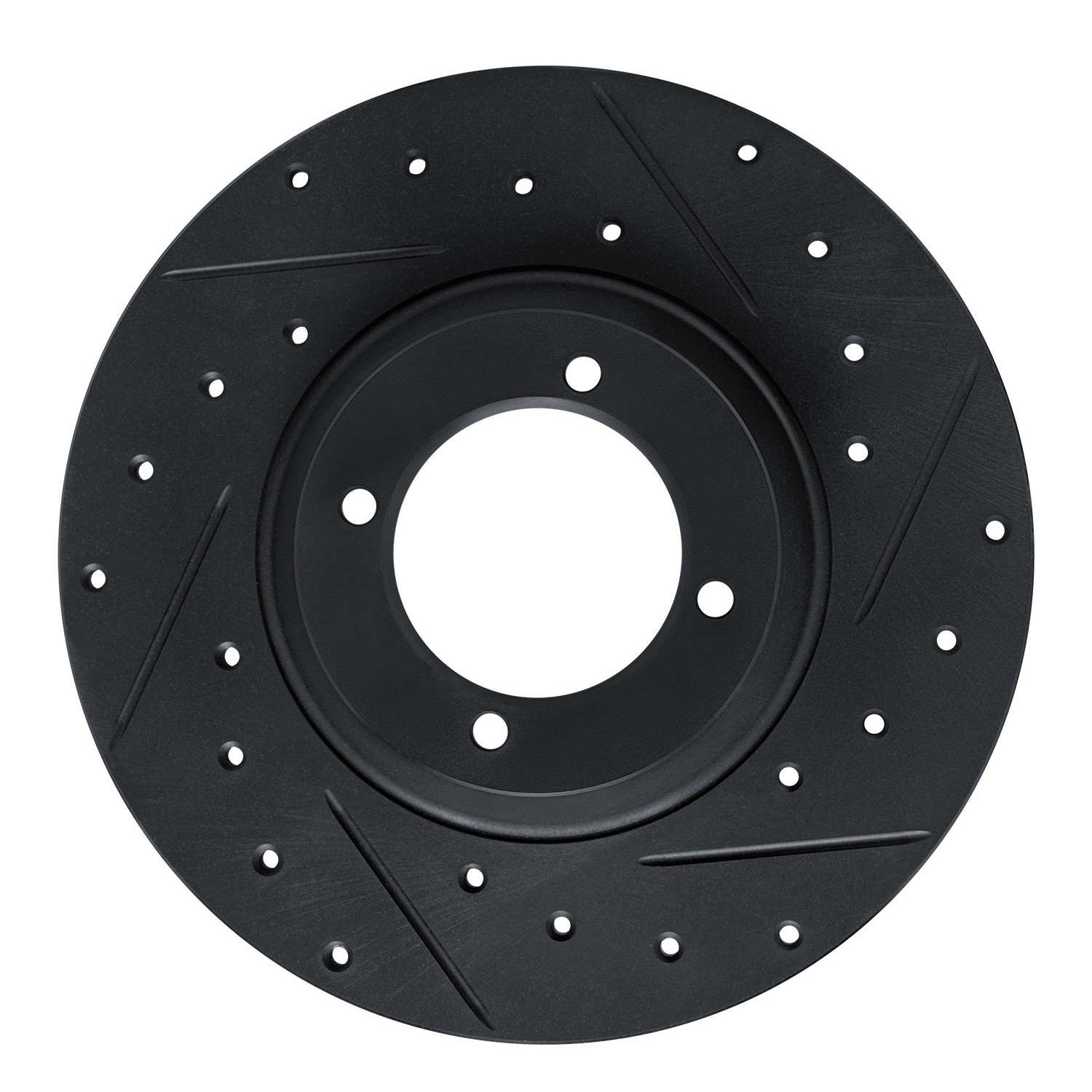 R1 Concepts 61-76 Triumph TR250 Front Right Drilled & Slotted Black Brake Rotor