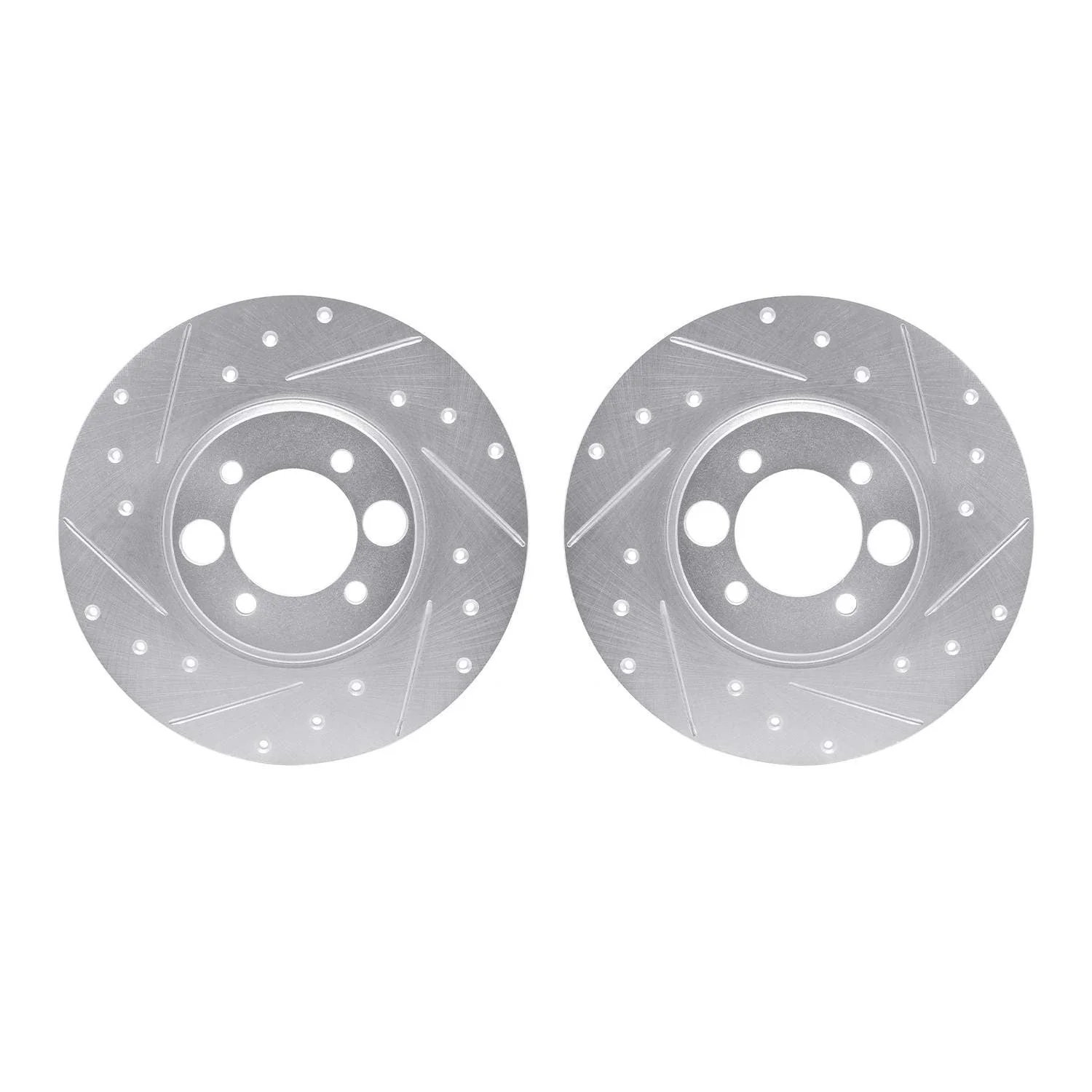 R1 Concepts 62-87 Jaguar 420 Rear Drilled & Slotted Silver Brake Rotor Set