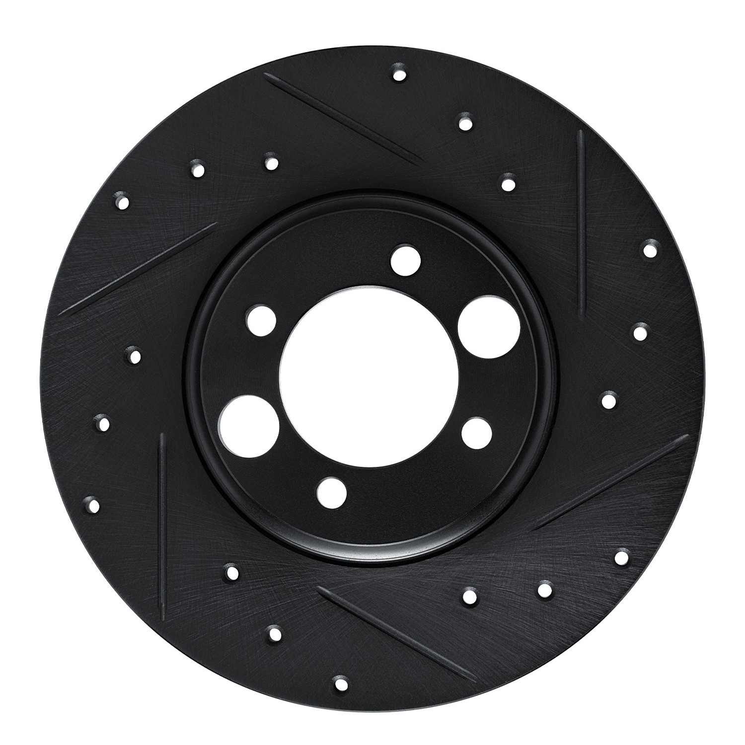 R1 Concepts 62-87 Jaguar Mark X Rear Right Drilled & Slotted Black Brake Rotor