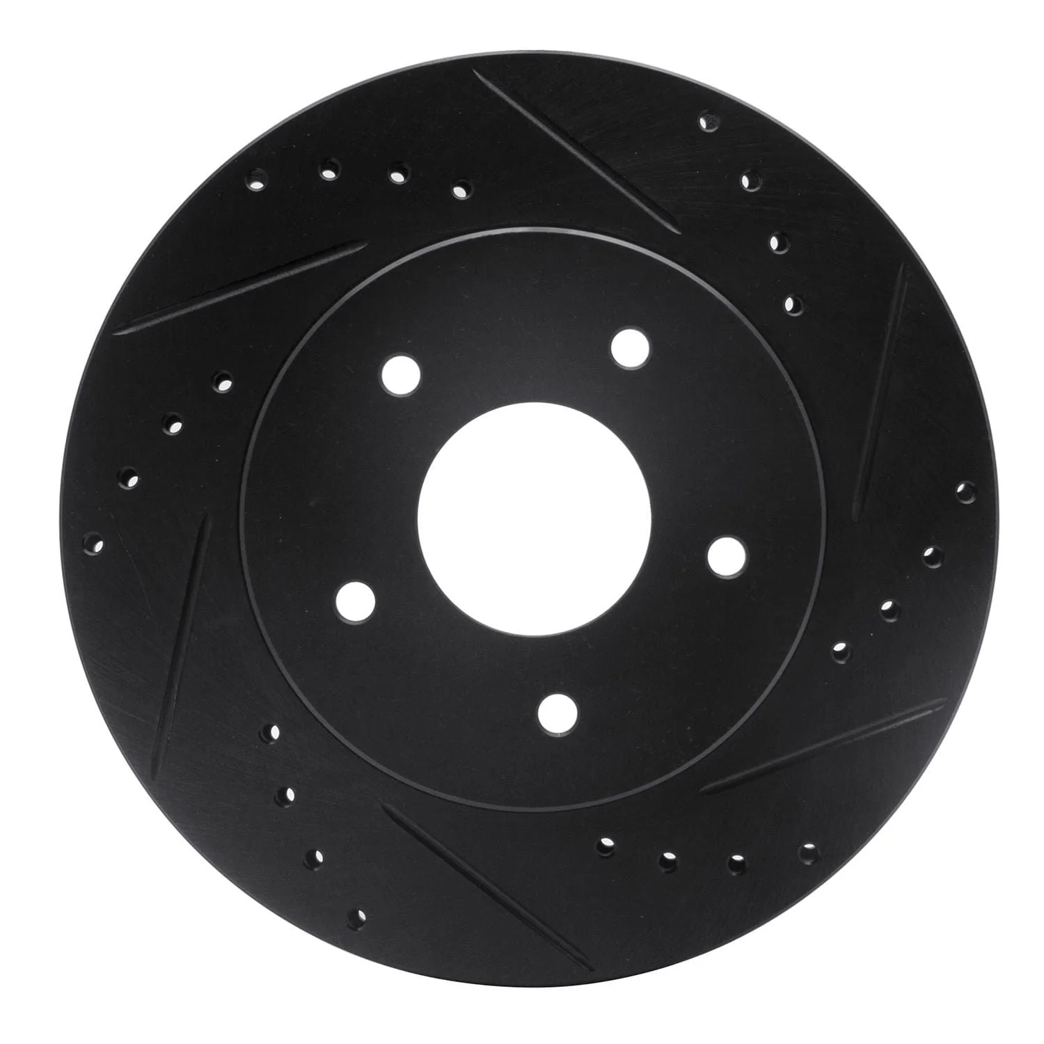 R1 Concepts 63-82 Chevrolet Corvette Front Right Drilled & Slotted Black Brake Rotor