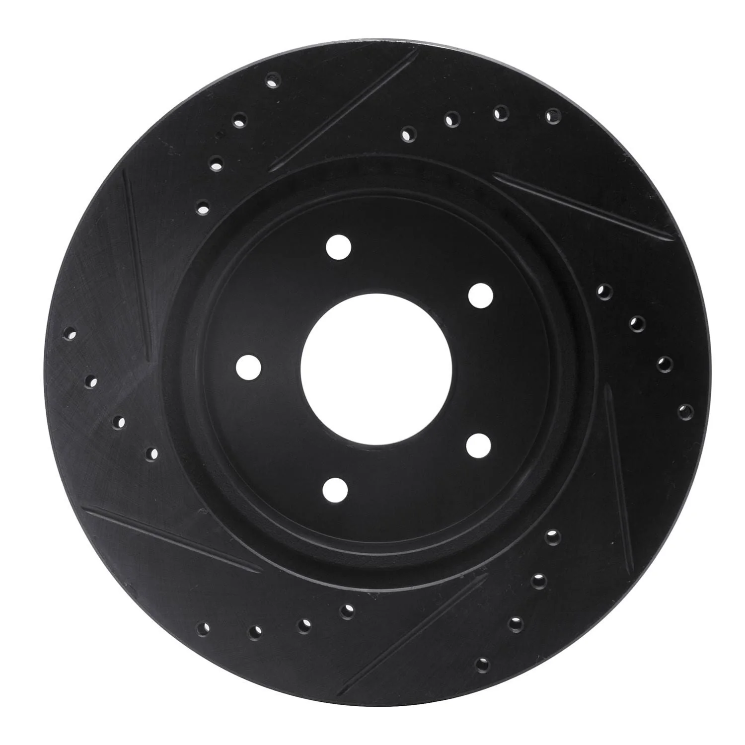 R1 Concepts 63-82 Chevrolet Corvette Front Right Drilled & Slotted Black Brake Rotor - Image 2