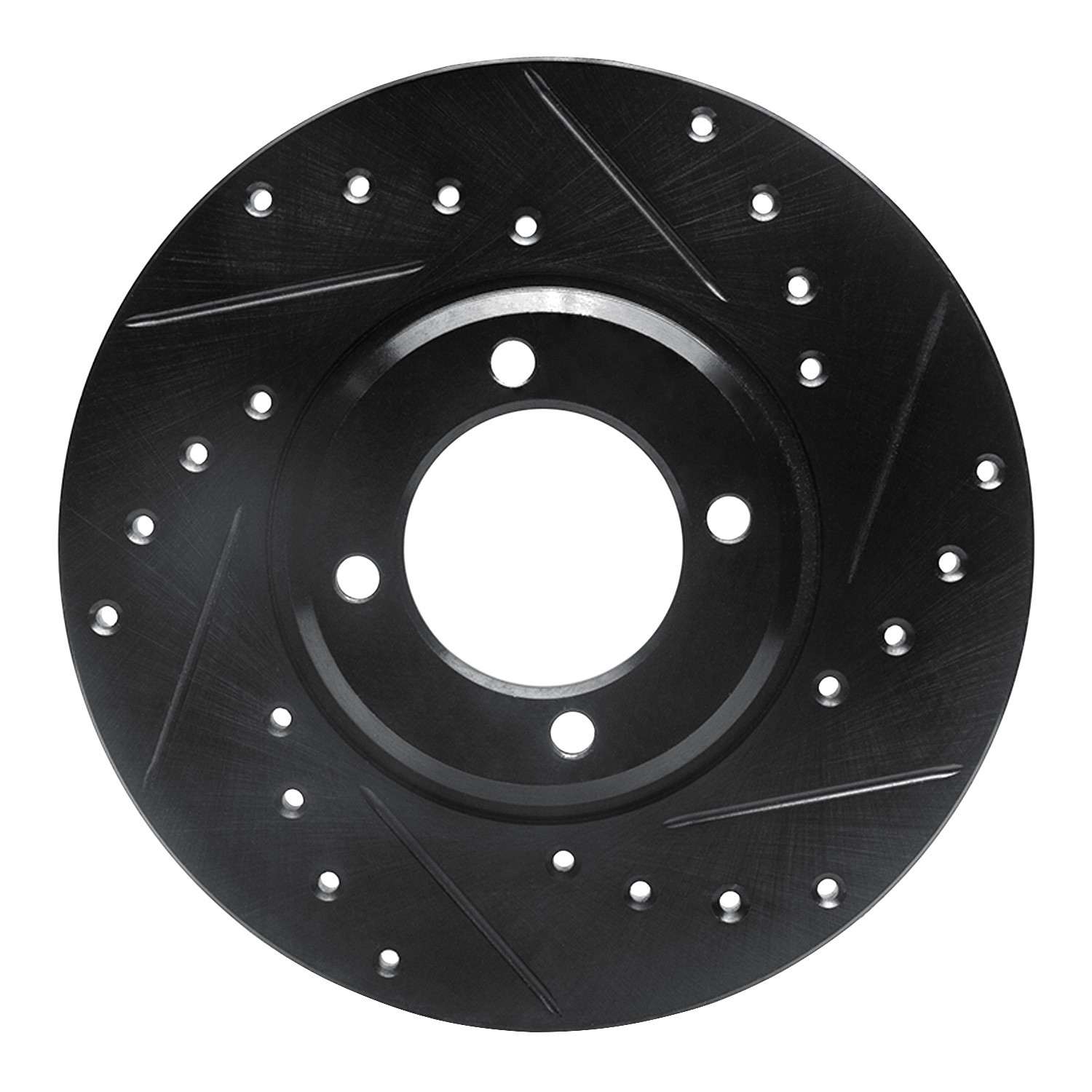 R1 Concepts 63-86 Ford Cortina Front Right Drilled & Slotted Black Brake Rotor