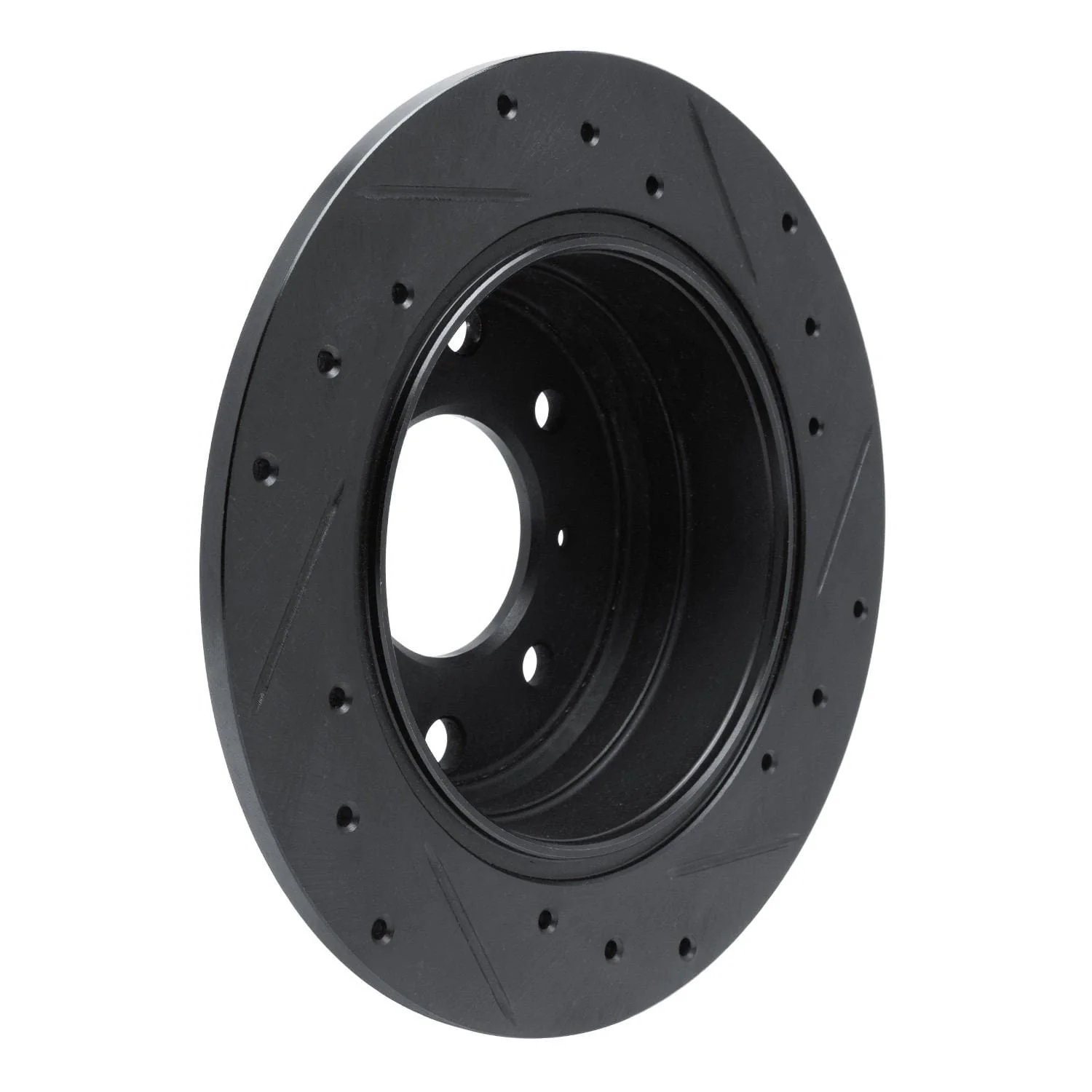 R1 Concepts 64-94 Alfa Romeo Giulia Rear Left Drilled & Slotted Black Brake Rotor - Image 2
