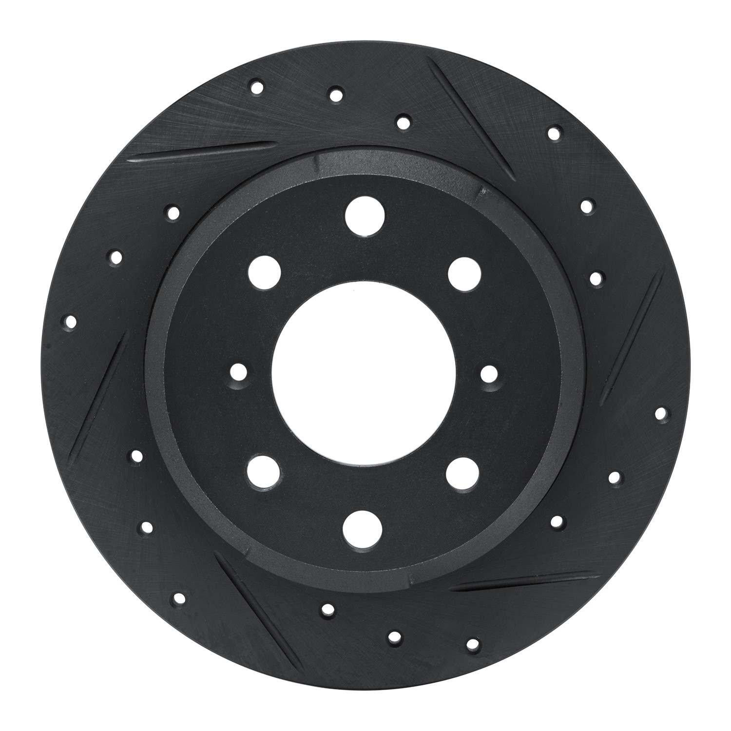 R1 Concepts 64-94 Alfa Romeo GTZ Rear Right Drilled & Slotted Black Brake Rotor