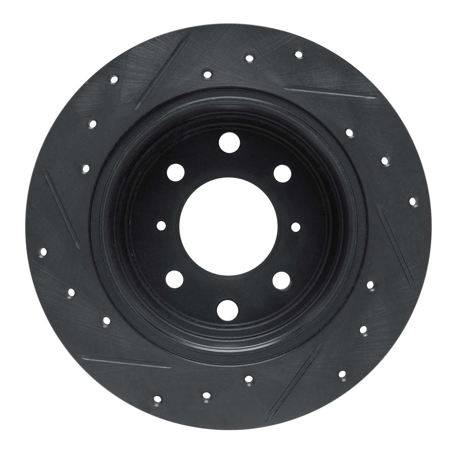 R1 Concepts 64-94 Alfa Romeo GTZ Rear Right Drilled & Slotted Black Brake Rotor - Image 2