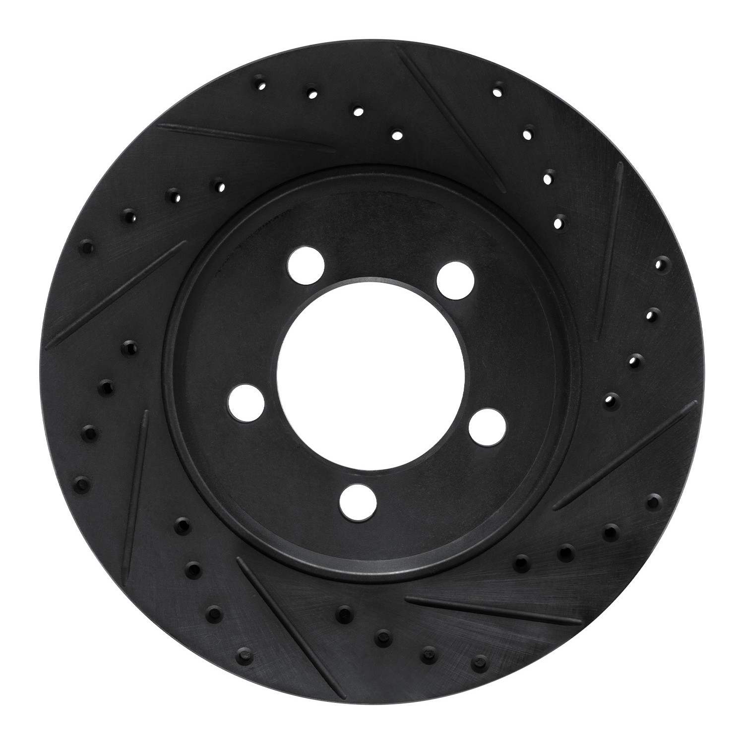 R1 Concepts 65-66 Ford Custom 500 Front Right Drilled & Slotted Black Brake Rotor