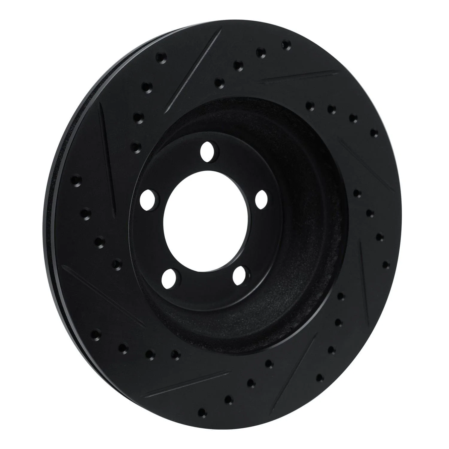 R1 Concepts 65-72 Dodge Dart Front Right Drilled & Slotted Black Brake Rotor - Image 2