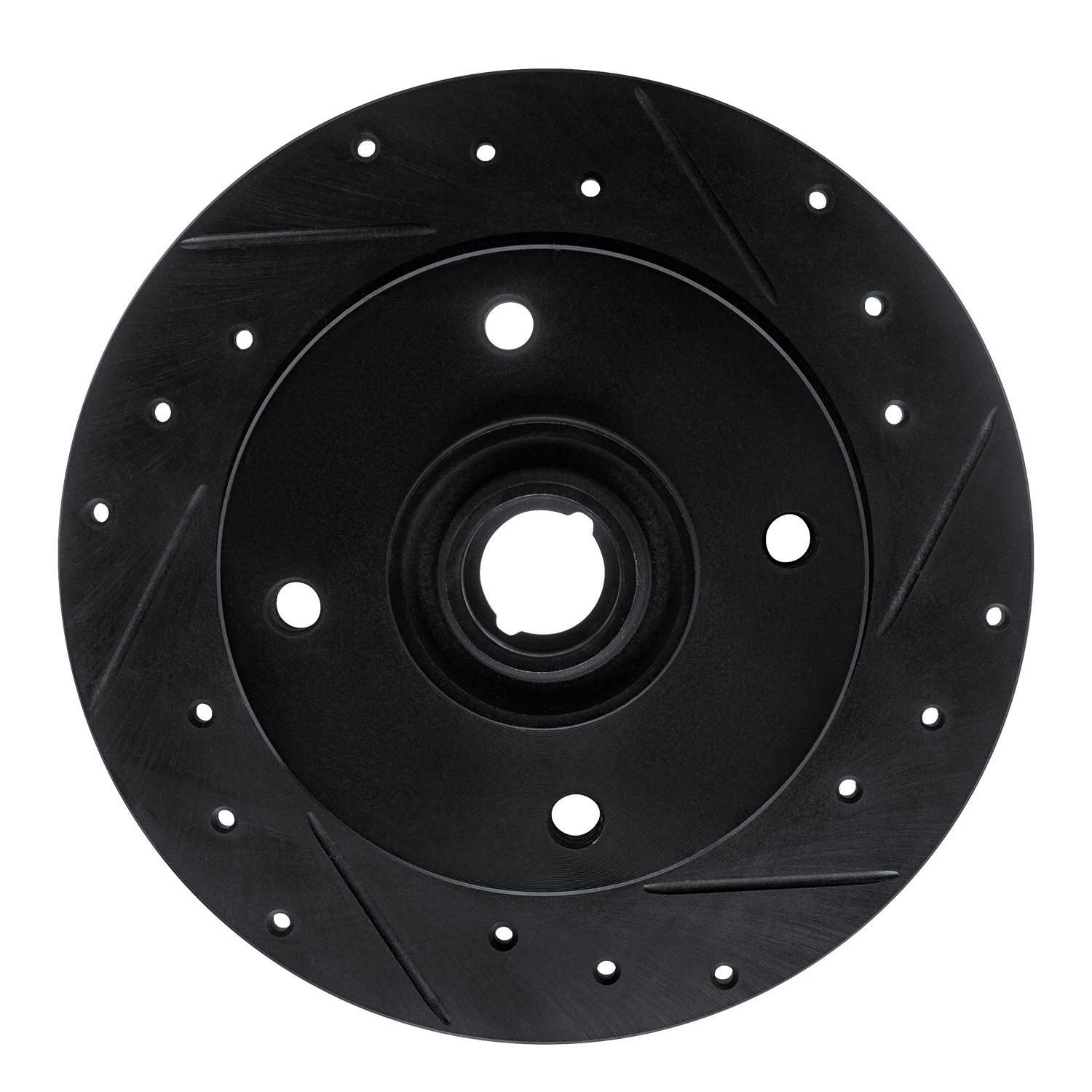 R1 Concepts 65-74 Volkswagen Karmann Ghia Front Right Drilled & Slotted Black Brake Rotor