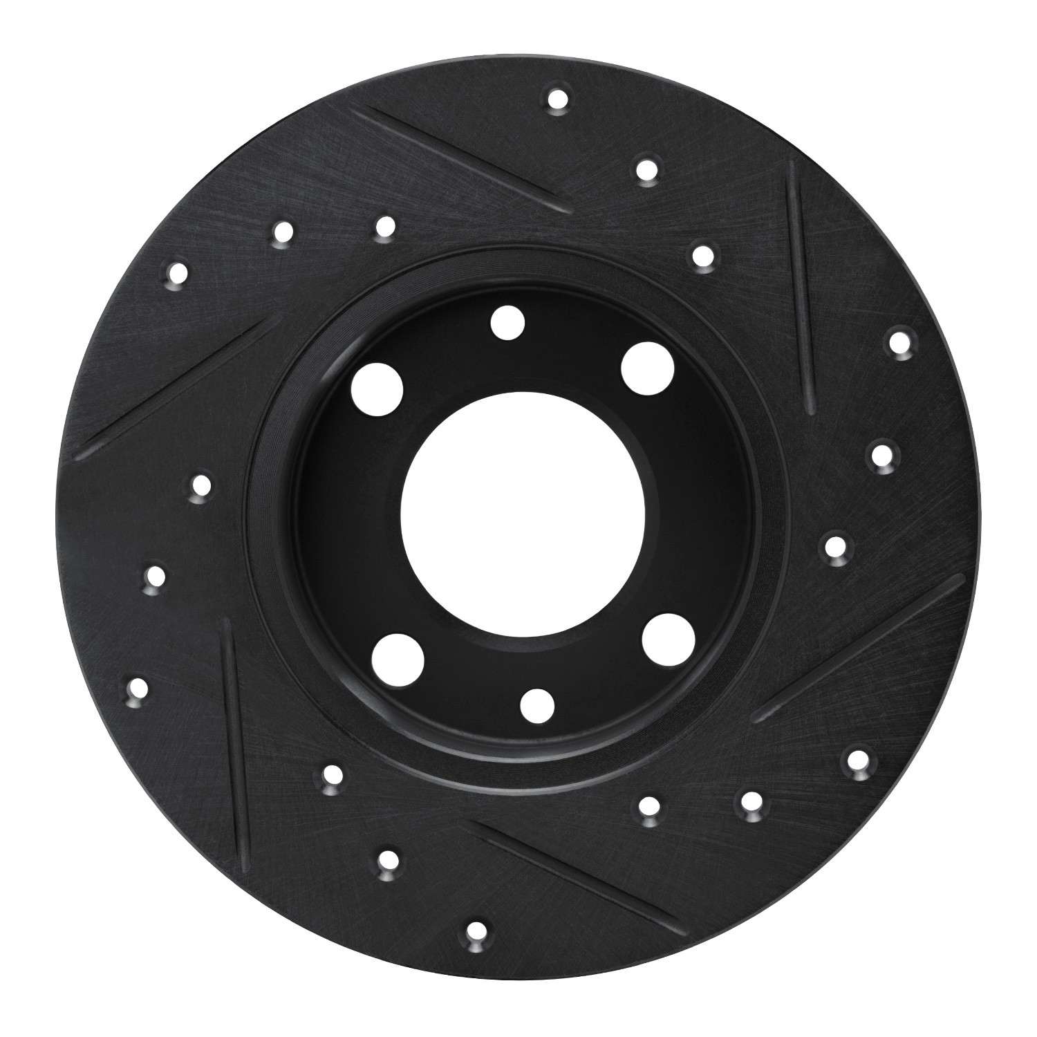 R1 Concepts 66-92 Bertone X-1/9 Rear Left Front Left Drilled & Slotted Black Brake Rotor - Image 2