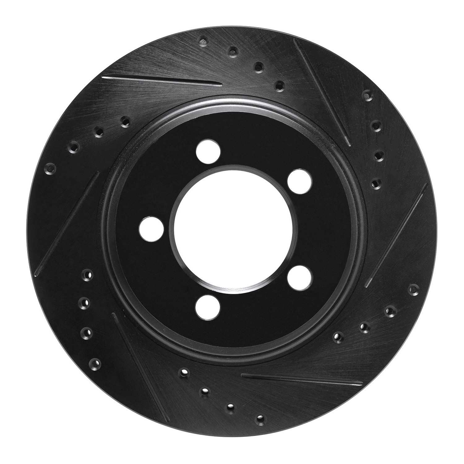 R1 Concepts 67-67 Ford Galaxie Front Right Drilled & Slotted Black Brake Rotor