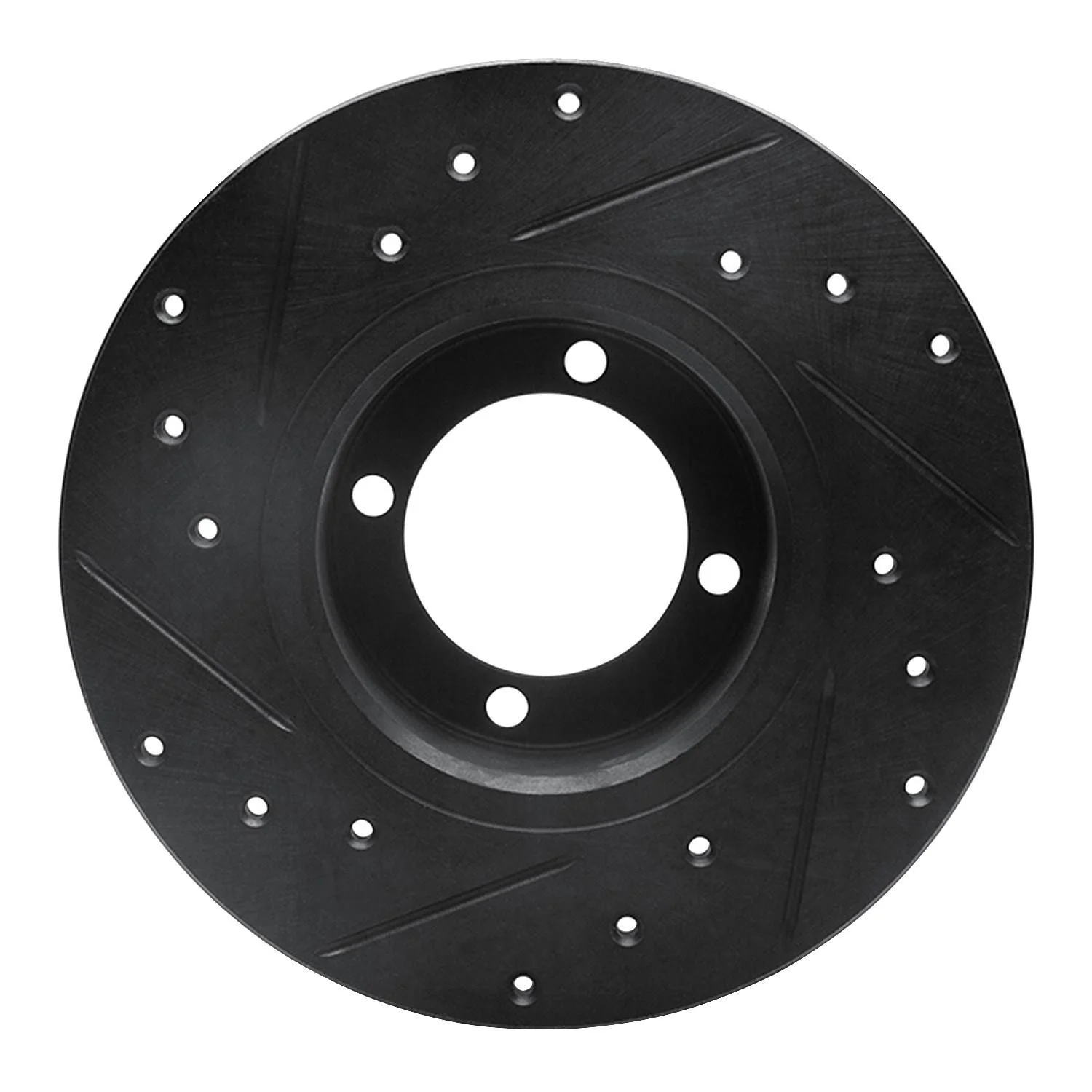 R1 Concepts 67-74 Opel Manta Front Right Drilled & Slotted Black Brake Rotor - Image 2