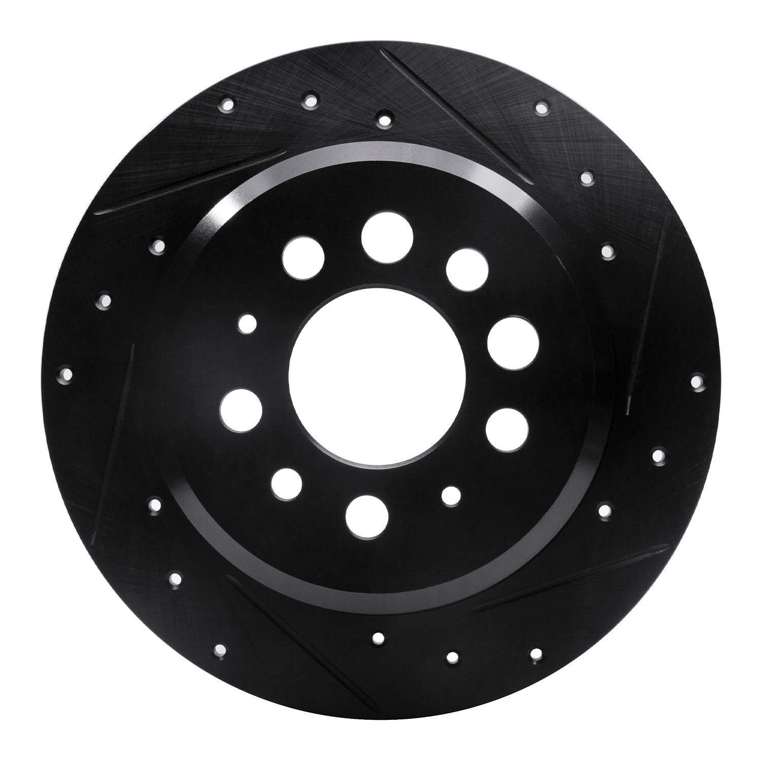 R1 Concepts 67-74 Volvo 164 Rear Right Drilled & Slotted Black Brake Rotor