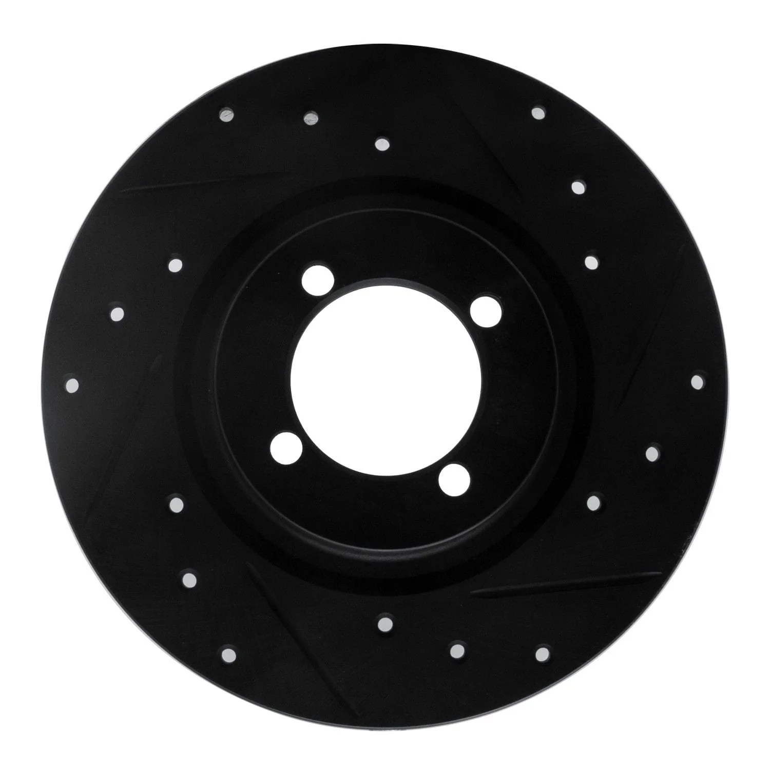 R1 Concepts 67-76 BMW 1600 Front Right Drilled & Slotted Black Brake Rotor