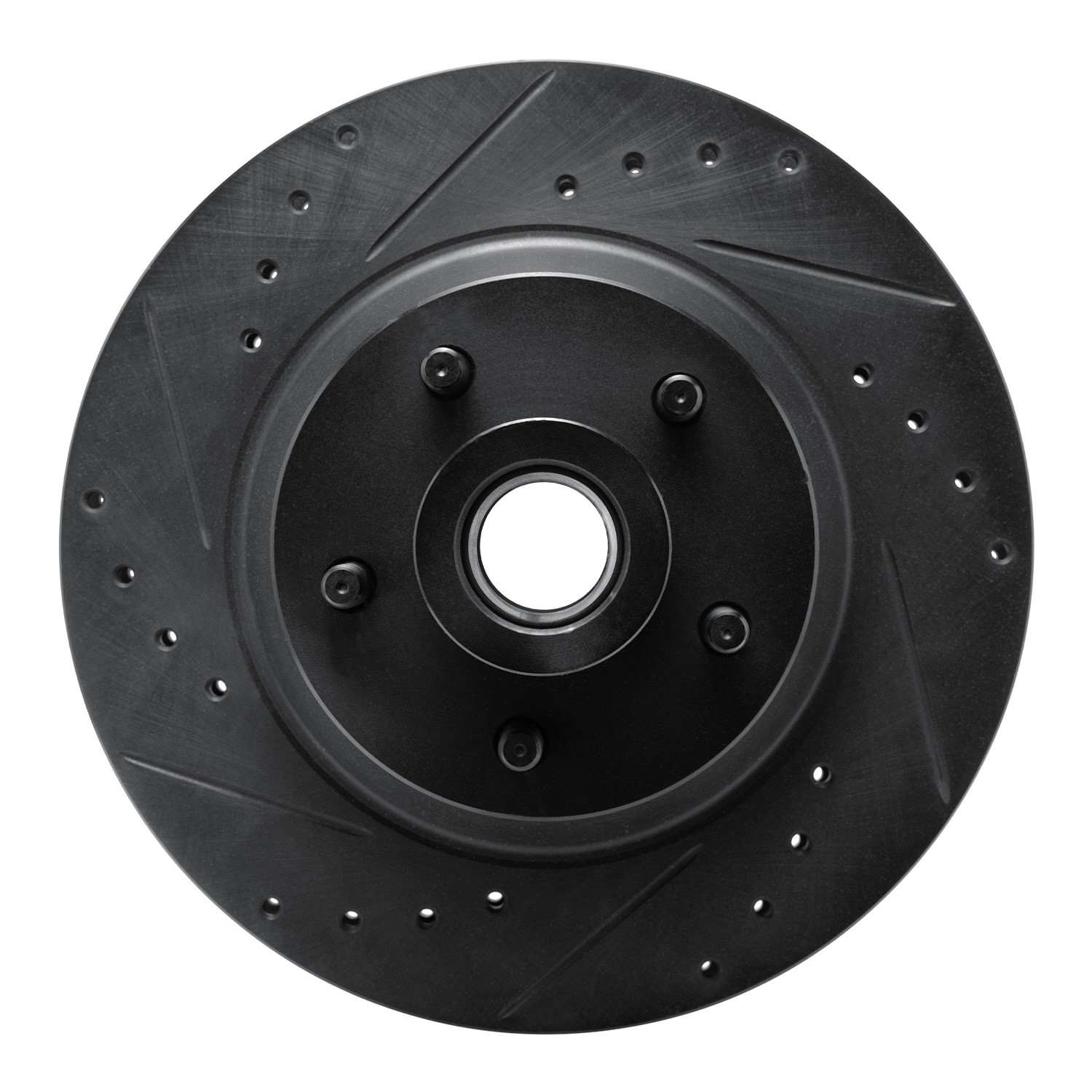 R1 Concepts 69-73 Chrysler Newport Front Left Drilled & Slotted Black Brake Rotor