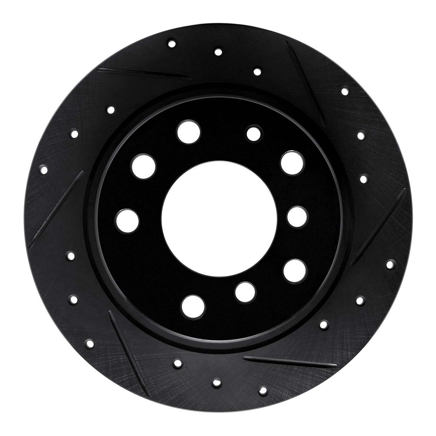 R1 Concepts 69-81 BMW BAVARIA Rear Right Drilled & Slotted Black Brake Rotor