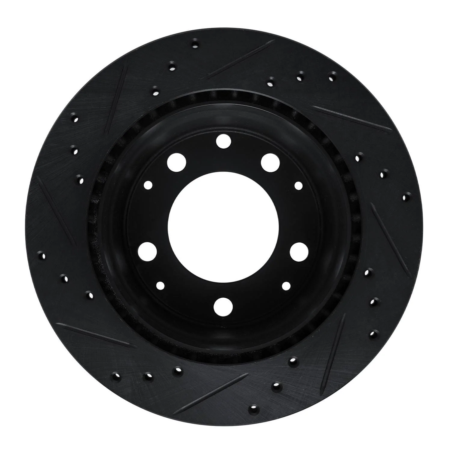 R1 Concepts 69-83 Porsche 911 Rear Right Drilled & Slotted Black Brake Rotor - Image 2