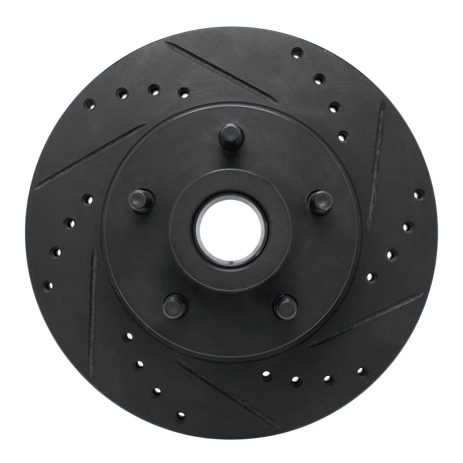 R1 Concepts 70-72 Dodge Charger Front Right Drilled & Slotted Black Brake Rotor