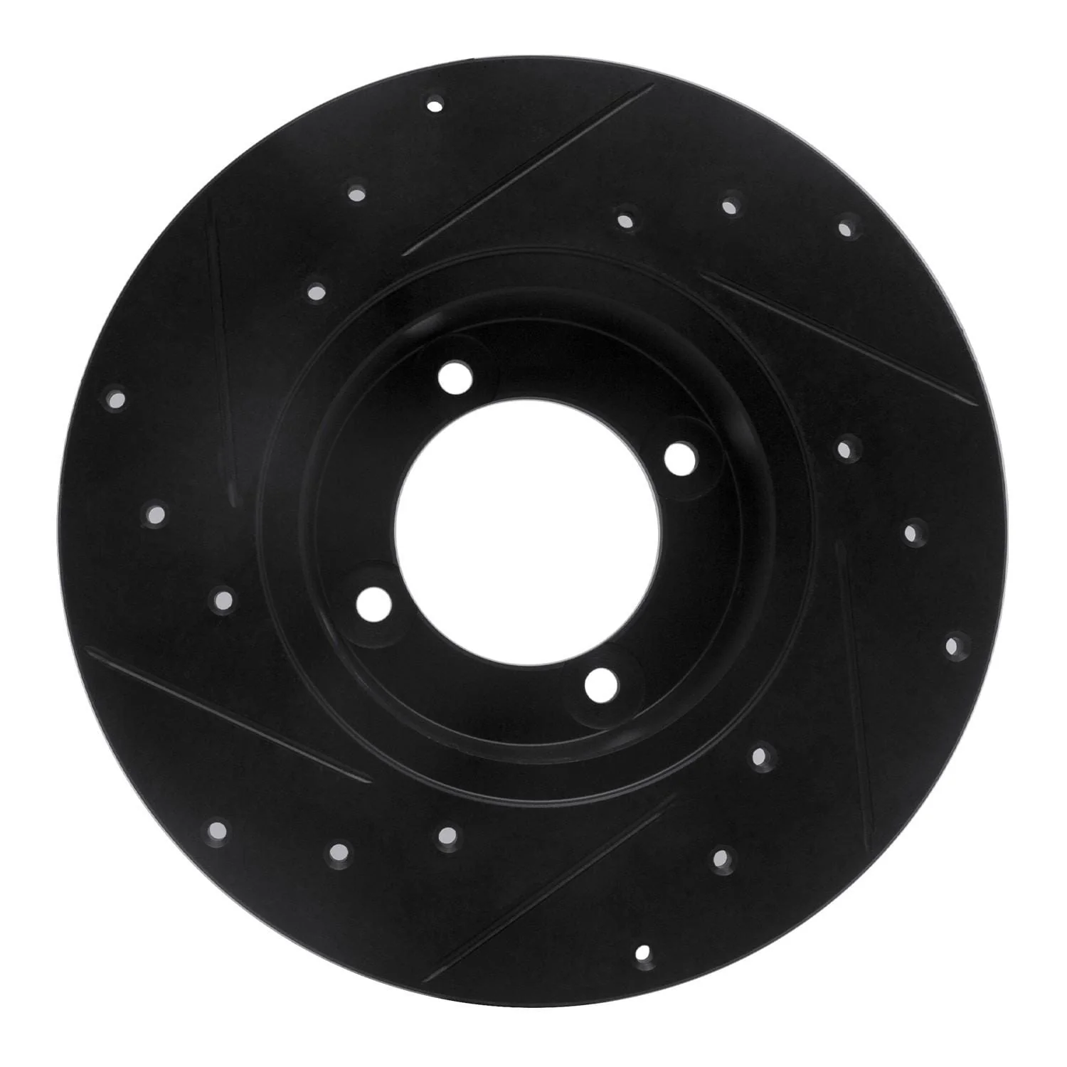 R1 Concepts 70-73 Nissan 240Z Front Right Drilled & Slotted Black Brake Rotor - Image 2