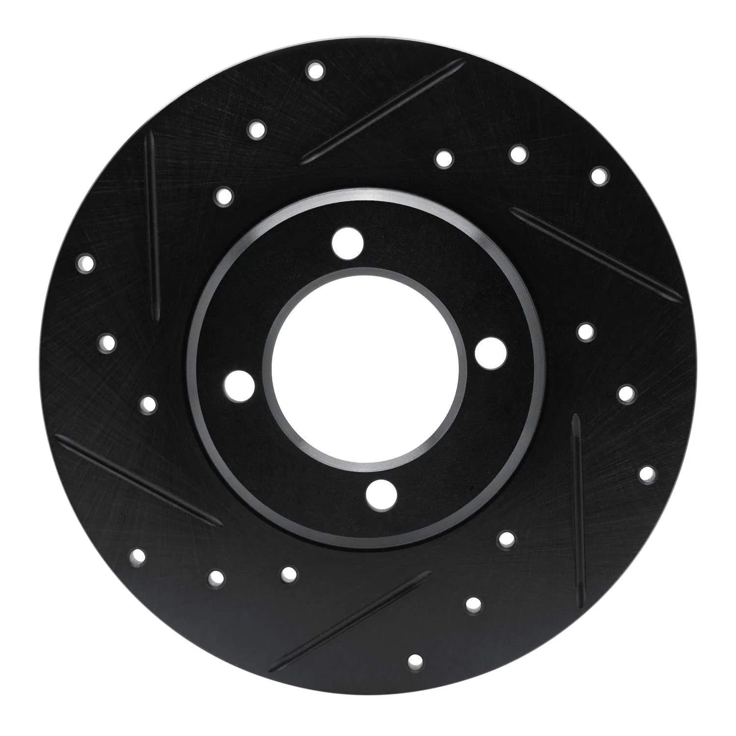R1 Concepts 70-79 Toyota Carina Front Left Drilled & Slotted Black Brake Rotor