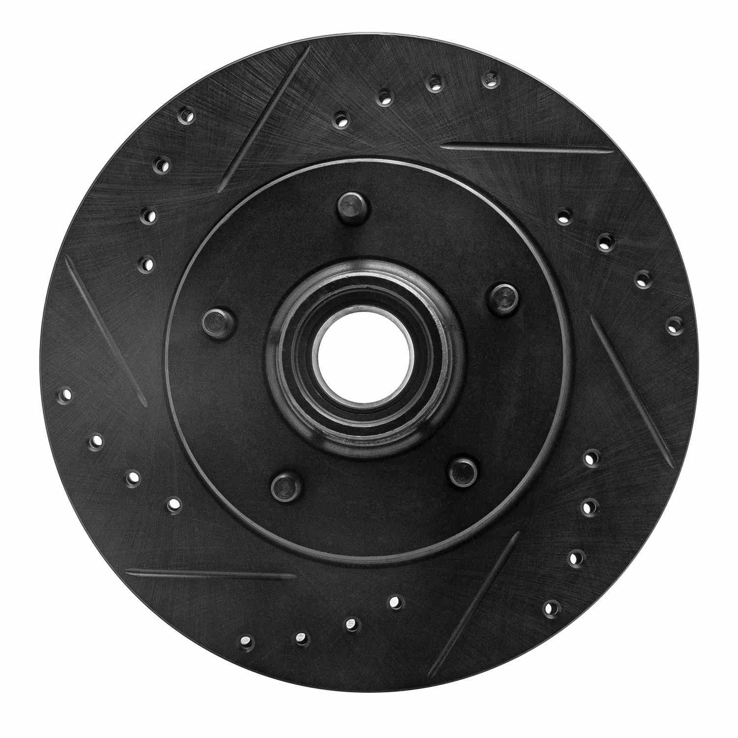 R1 Concepts 70-81 Buick Electra Front Left Drilled & Slotted Black Brake Rotor